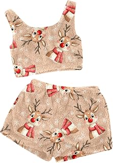 Generisch 2025 - Conjunto casual de dos piezas para mujer, color sólido, camiseta sin mangas y pantalones cortos, ropa de dormir cómoda y ropa de salón, bata de baño, estampado de mujer