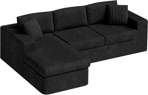 Miniatura 8 de Vongrasig Sofá modular sin hueso de 105 pulgadas para sala de estar, sofás modulares con diván en forma de L, cómodo sofá nube de espuma