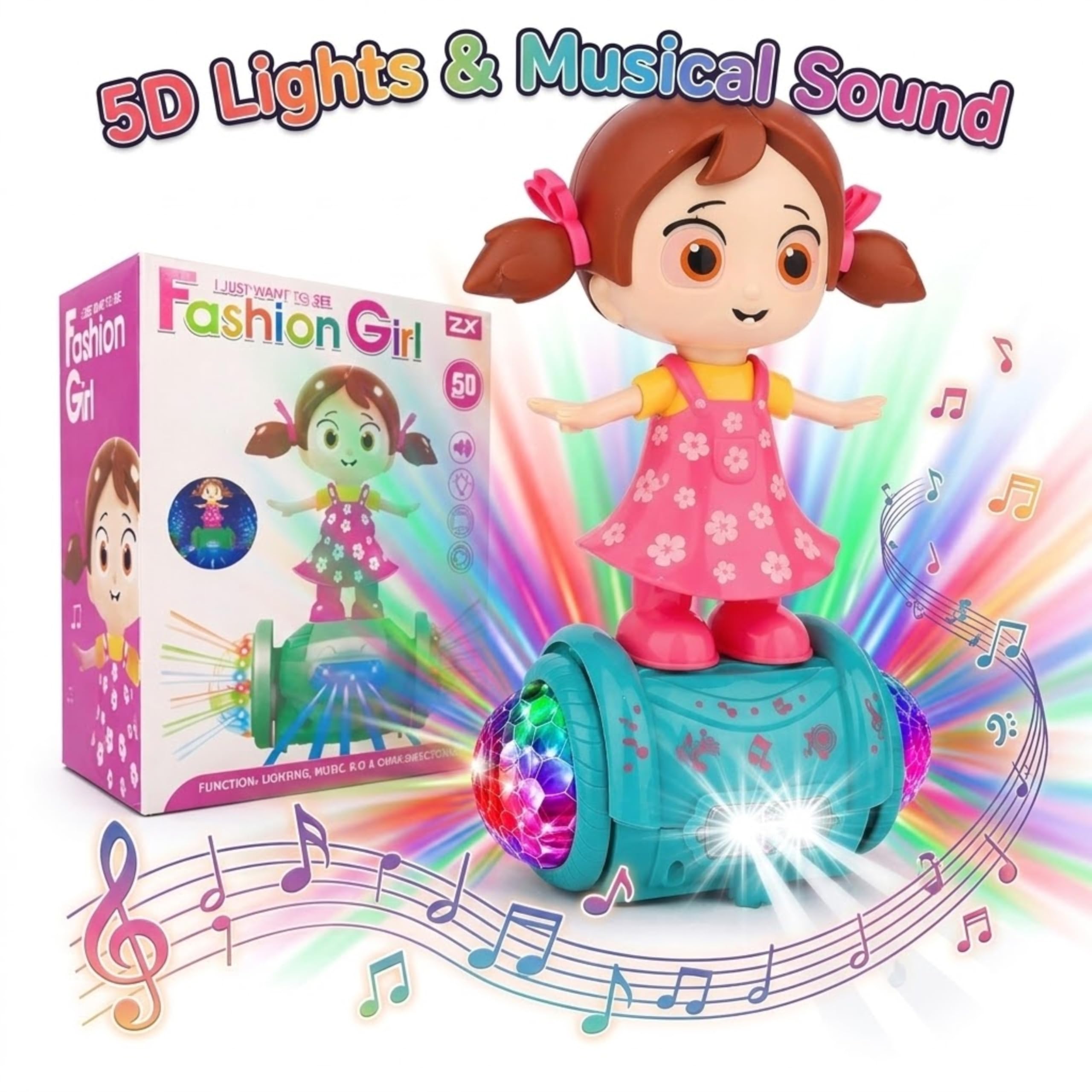 Airocto ZX Fashion Girl Dancing Doll Toy with Lights & Music