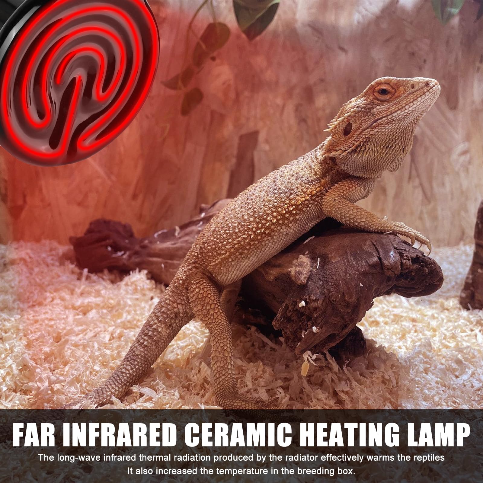 Ceramiczna lampa grzewcza 75 W, 220 V, E27, ceramiczna, na podczerwień, ceramika, zwierzęta, lampa grzewcza dla płazów, żółwia, jaszczurki, węża, pająka, pisklęta, psa, kota (75 W)
