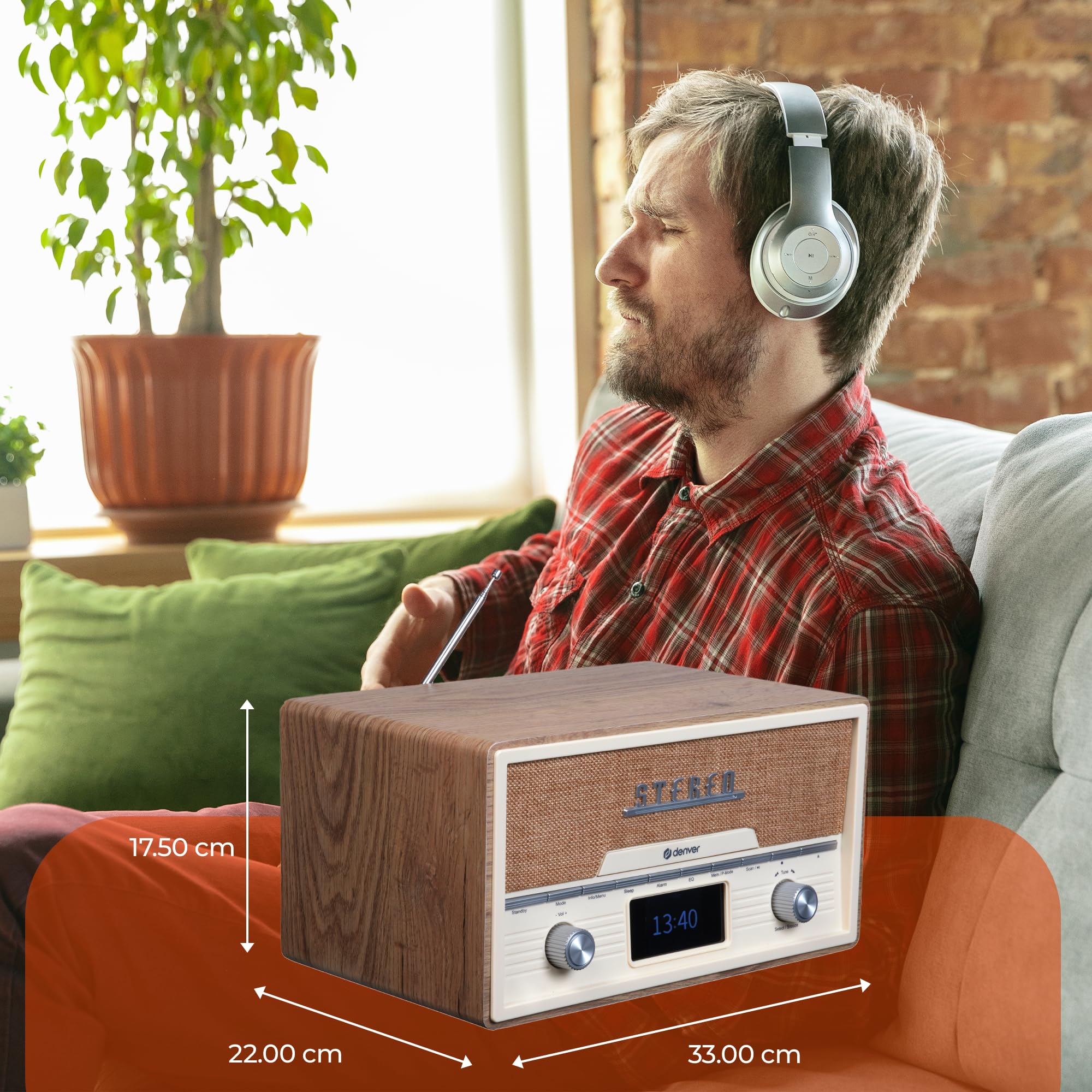 Denver Retro Dab+/FM Radio con CD/BT/USB MDA-525LW