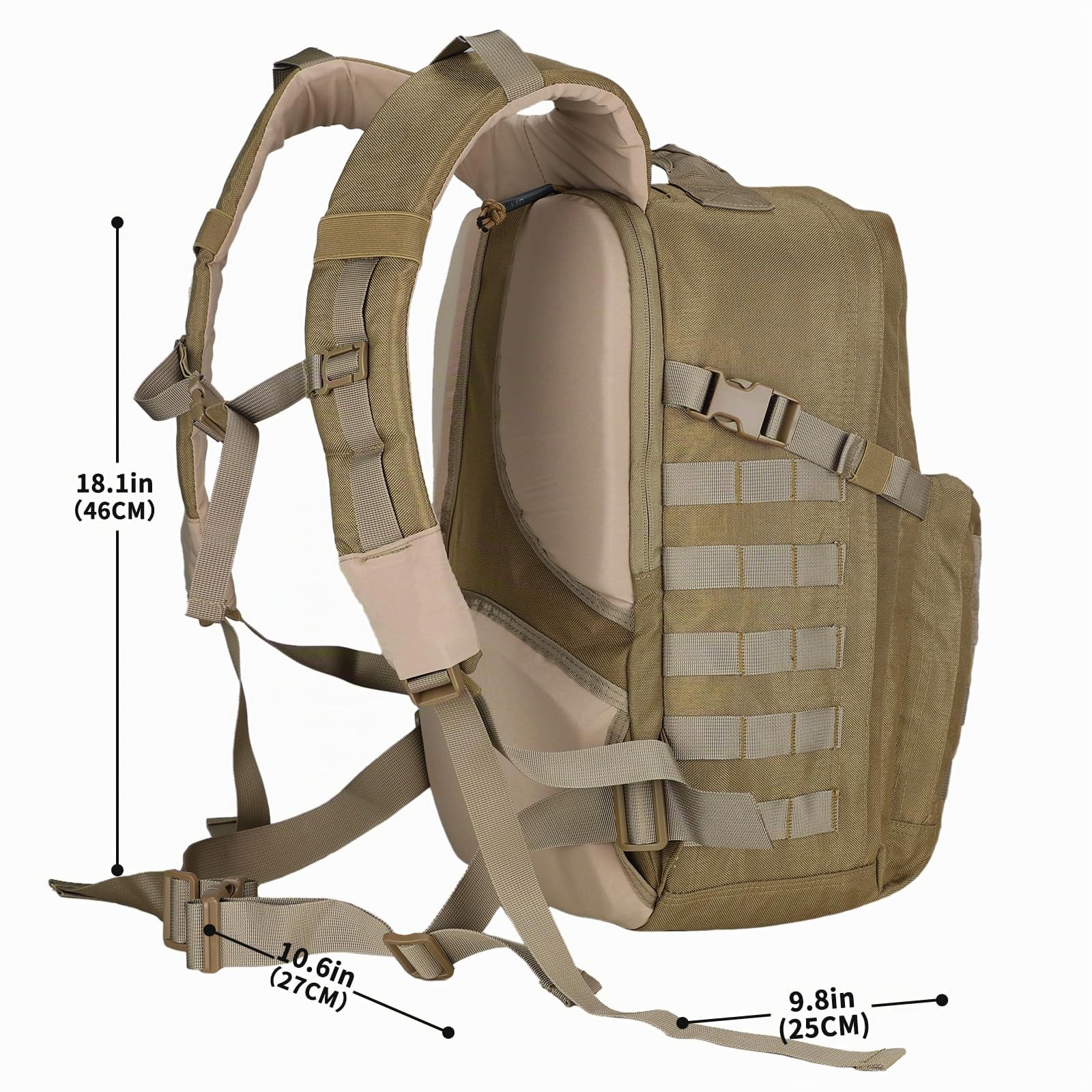 MGFLASHFORCE Molle Mochila Tactica Militar Policial Militares Hombre 30L, Compartimento De Computadora Portátil De 15.6"
