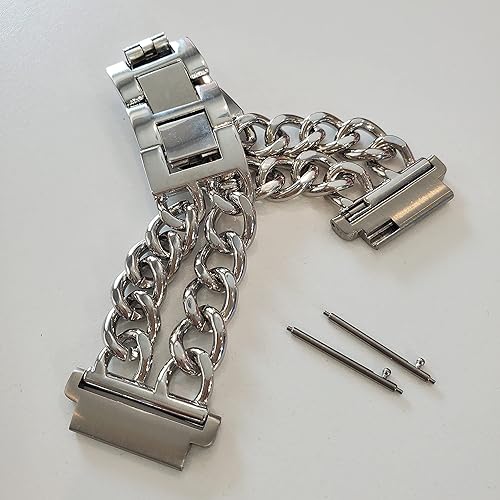 Miniatura 2 de DSAAplus Cadena dorada para Samsung Galaxy Watch 45 1.575 in 1.732 in, Galaxy Watch 5 Pro 1.772 in - 0.787 in correa de metal de acero inoxidable