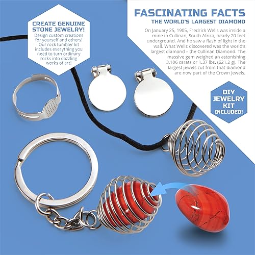 Miniatura 4 de Discovery #MINDBLOWN - Juego de vasos de roca de 18 piezas, máquina motorizada con kit de pulido, rocas y accesorios de joyería