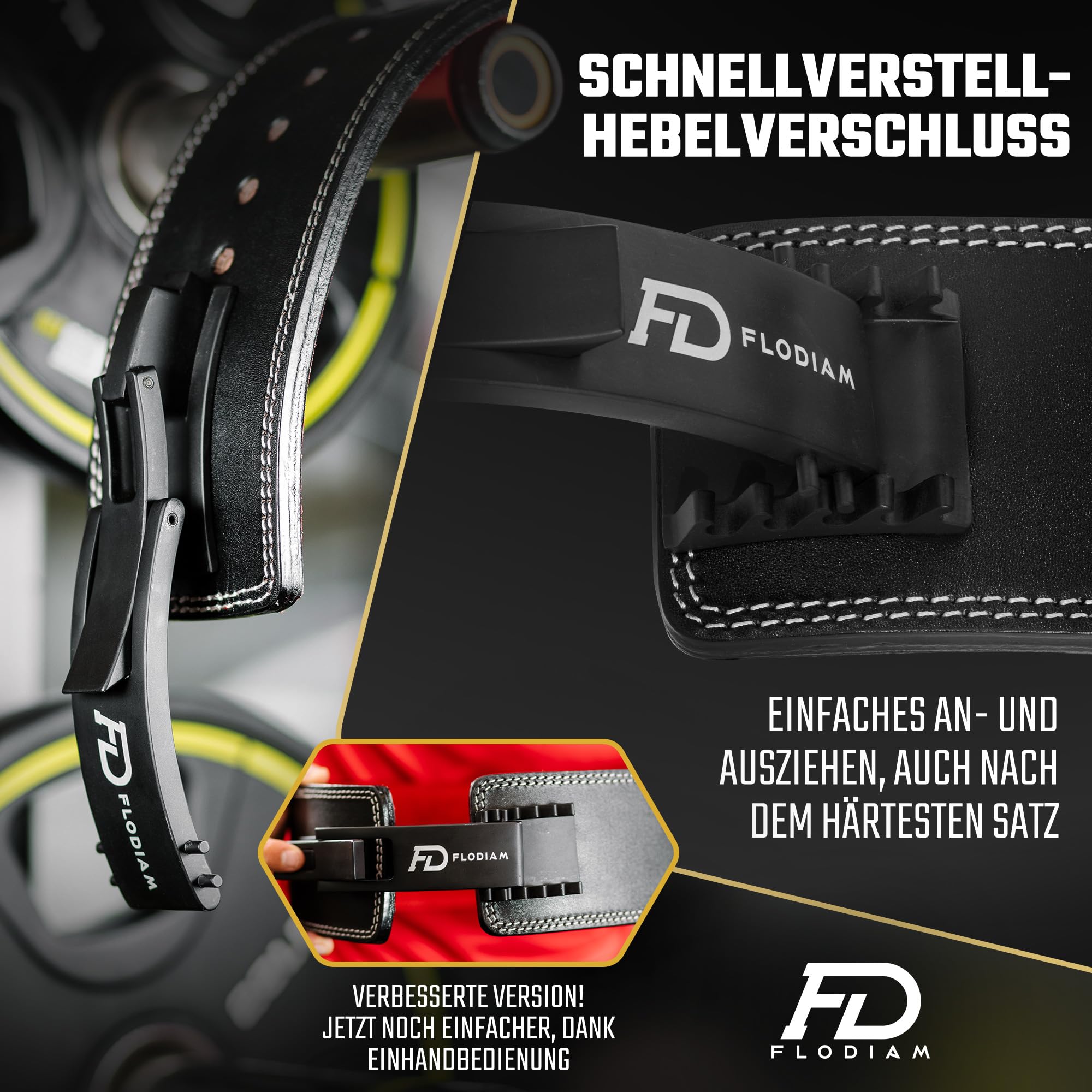 Profi Gewichthebergürtel Full Power Design Herren & Damen [Schnellverstell] Hebelverschluss Gym Lifting Belt Fitness Gürtel Büffelleder Weightlifting Powerlifting - Jetzt Größe Wählen!