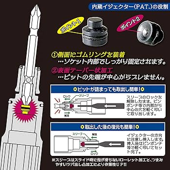 Amazon | スーパー 電ドル用ソケットビット(着脱式) プロ