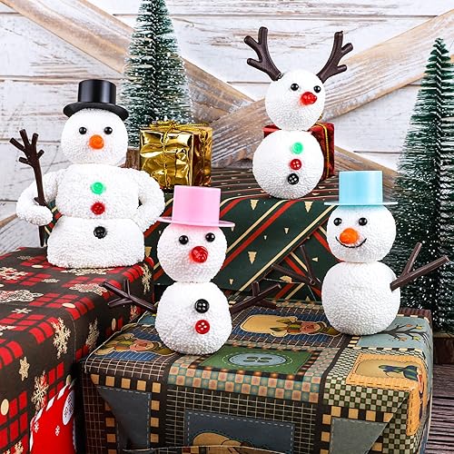 Miniatura 6 de Aneco Kit de decoración de muñeco de nieve de Navidad, muñeco de nieve de Navidad, bricolaje, modelado, kit de fabricación de arcilla, regalo de