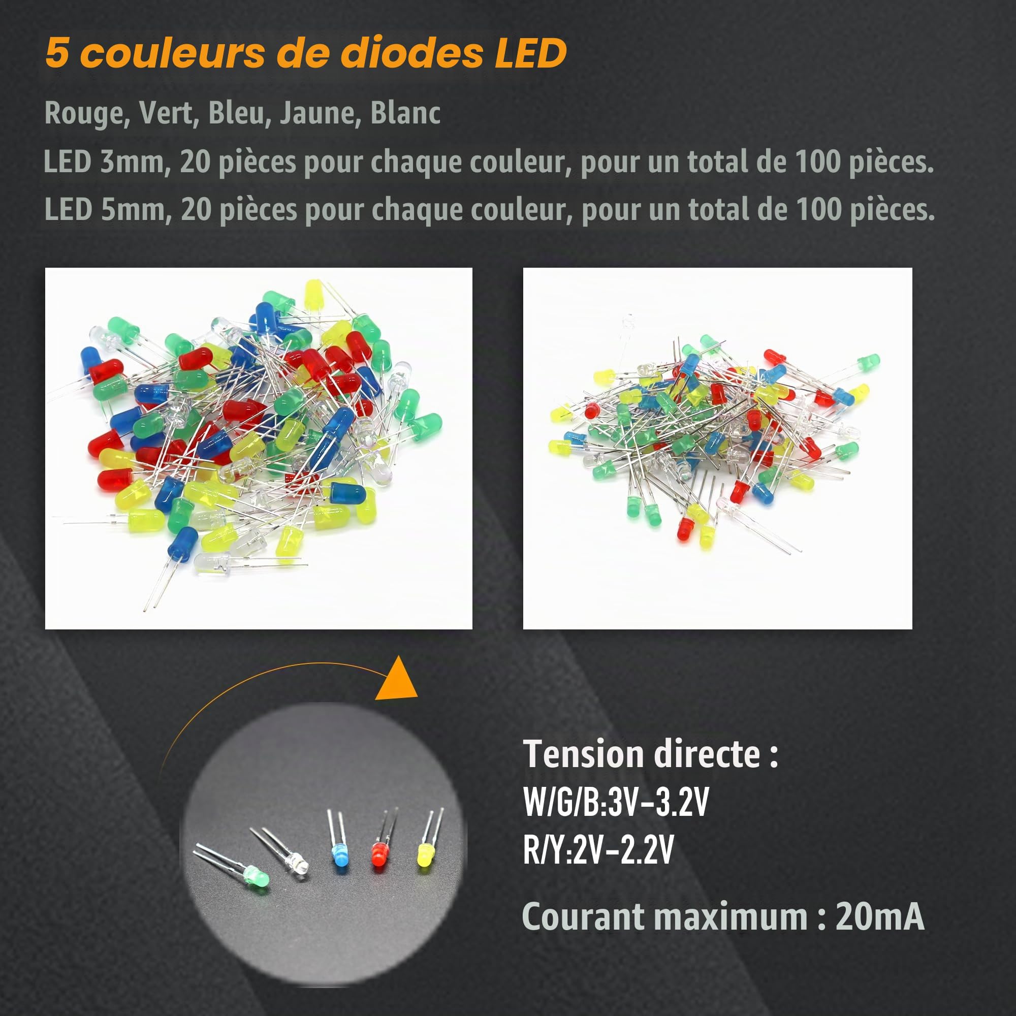 Kit de Composants électroniques, 1933 Pièces, avec LED, Diodes, Résistances Film Métallique, Condensateurs, Transistors, Plaques Imprimées, Germanium, LM358 Opamp, PCB, Haut-parleurs, Potentiomètre