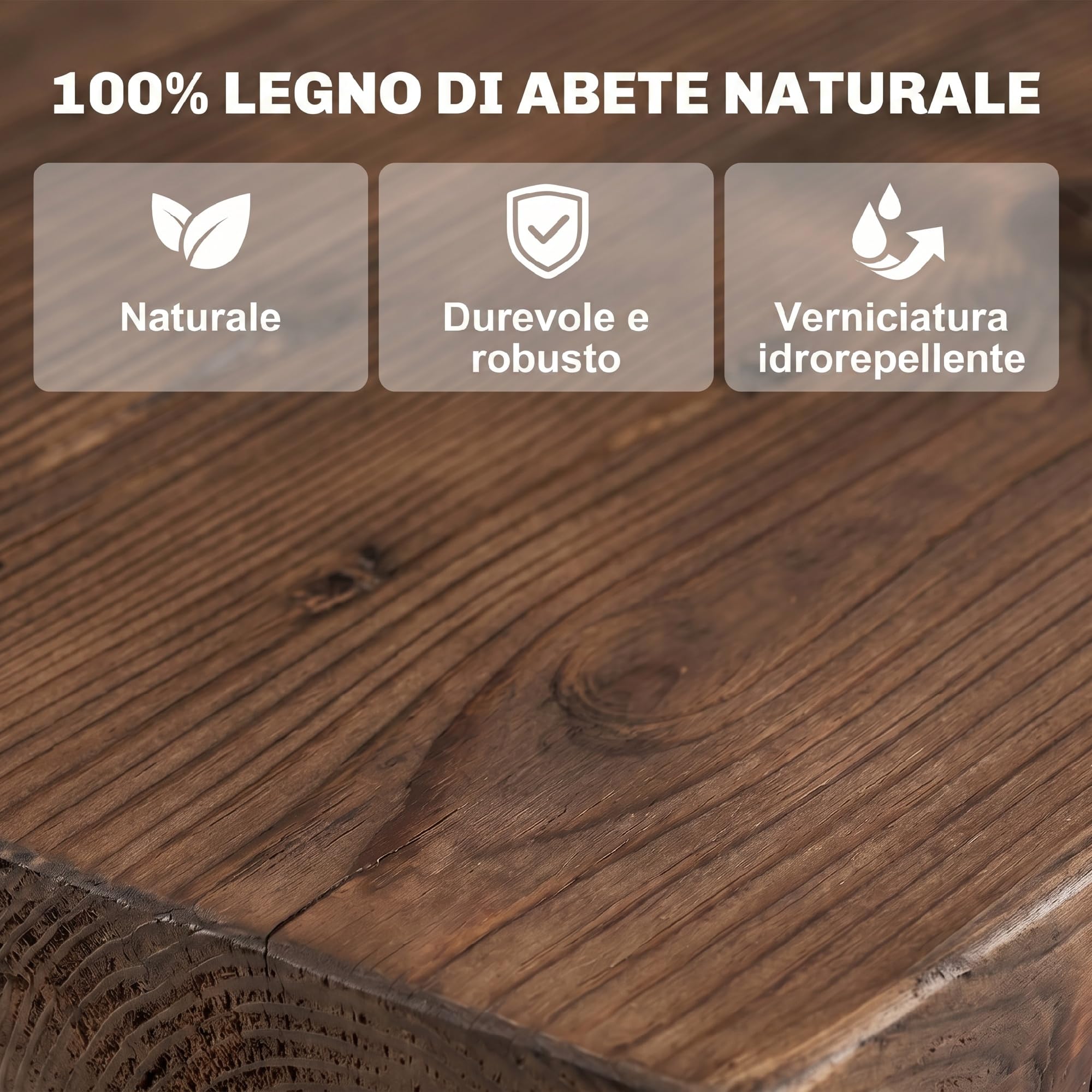 Outsunny Mesa de Jardín de Madera con Patas en Forma de Rueda, Mesa de Terraza Exterior, 110x60x65 cm, Carga Máxima 100 kg, para Patio, Exterior, Madera Carbonizada