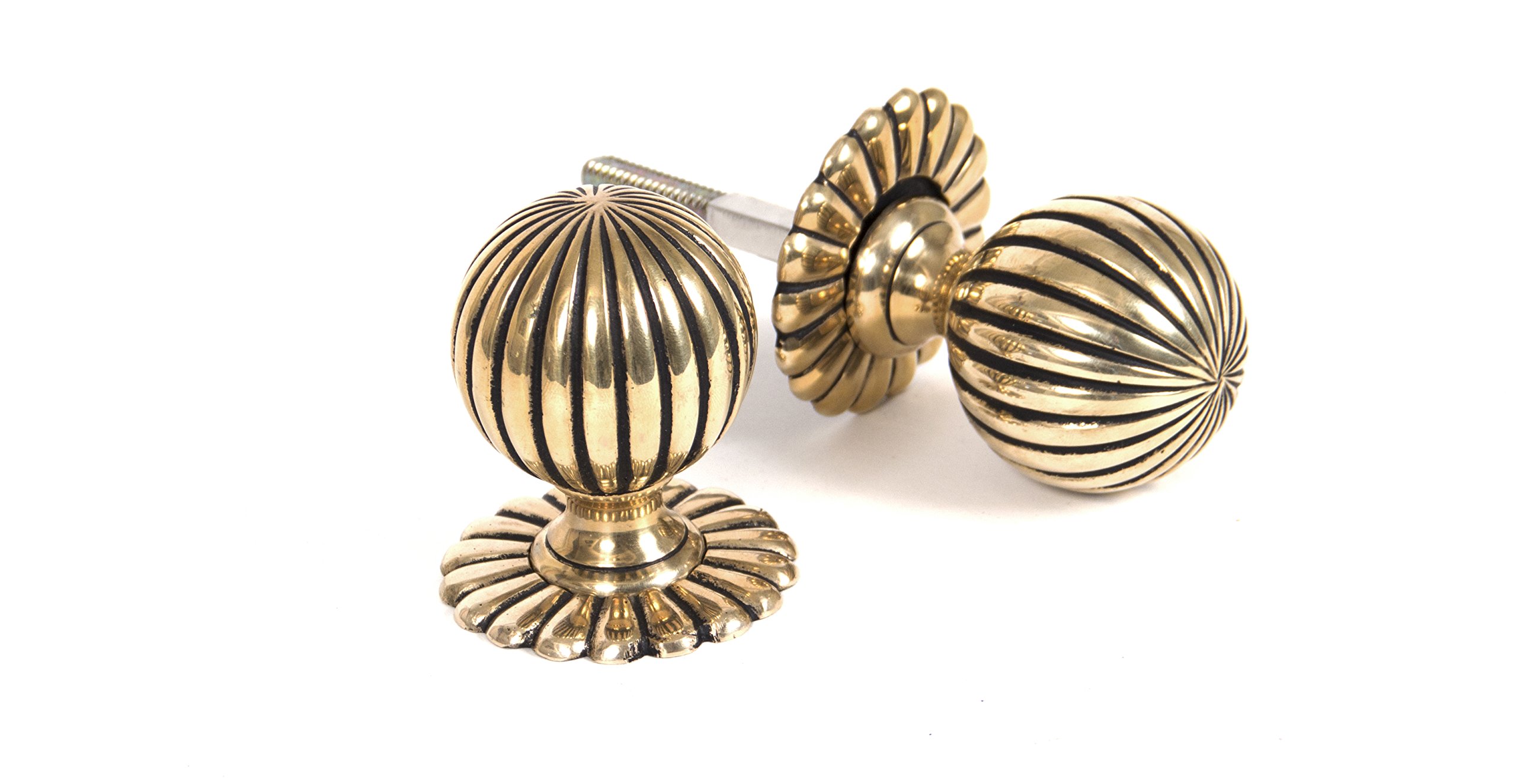 From the Anvil Aged Brass Flower Mortice/Rim Knob Set