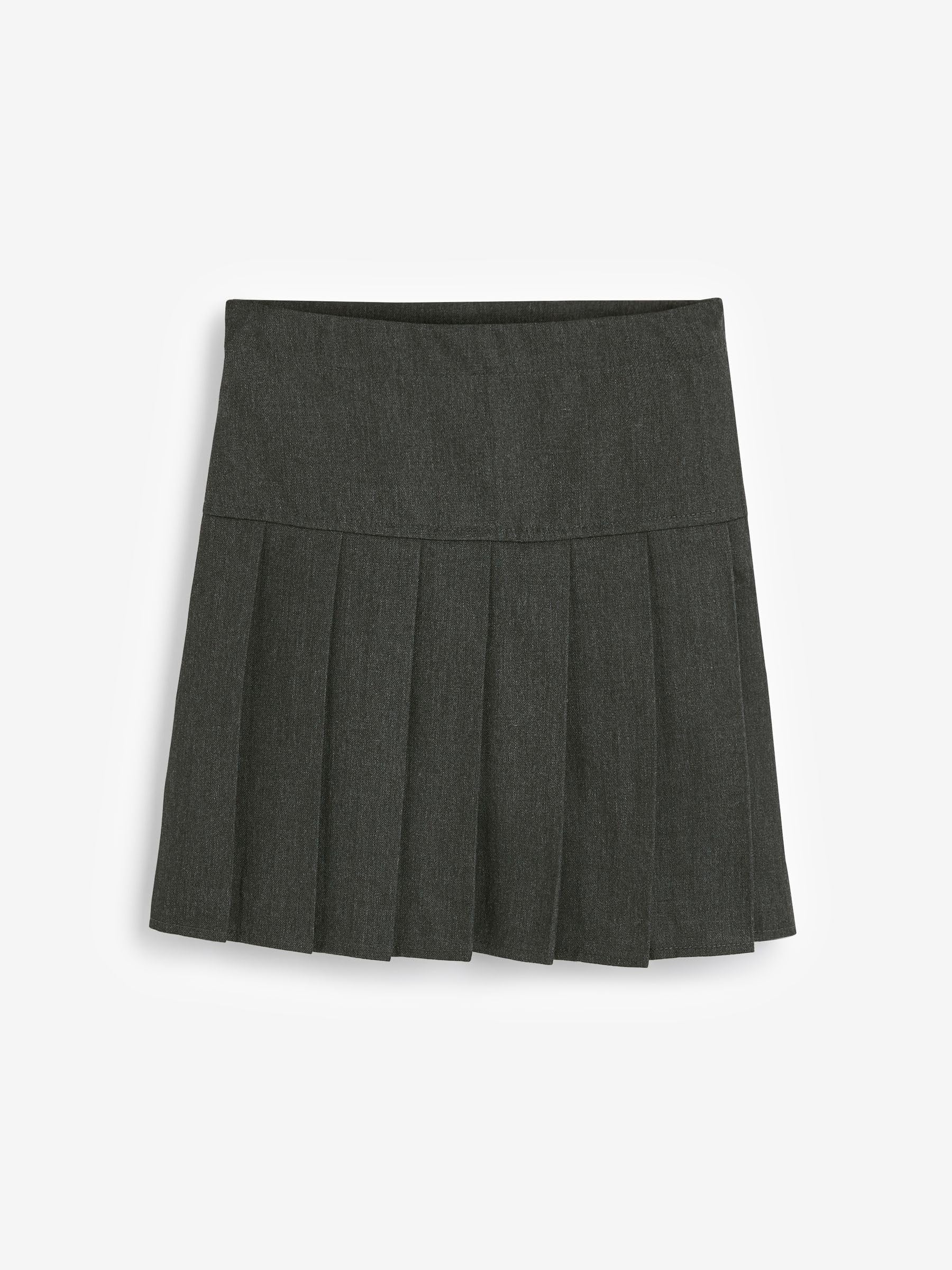 NEXT Fille Jupe d’école plissée à Taille Fine, Lot de 2 Gris 7 Ans