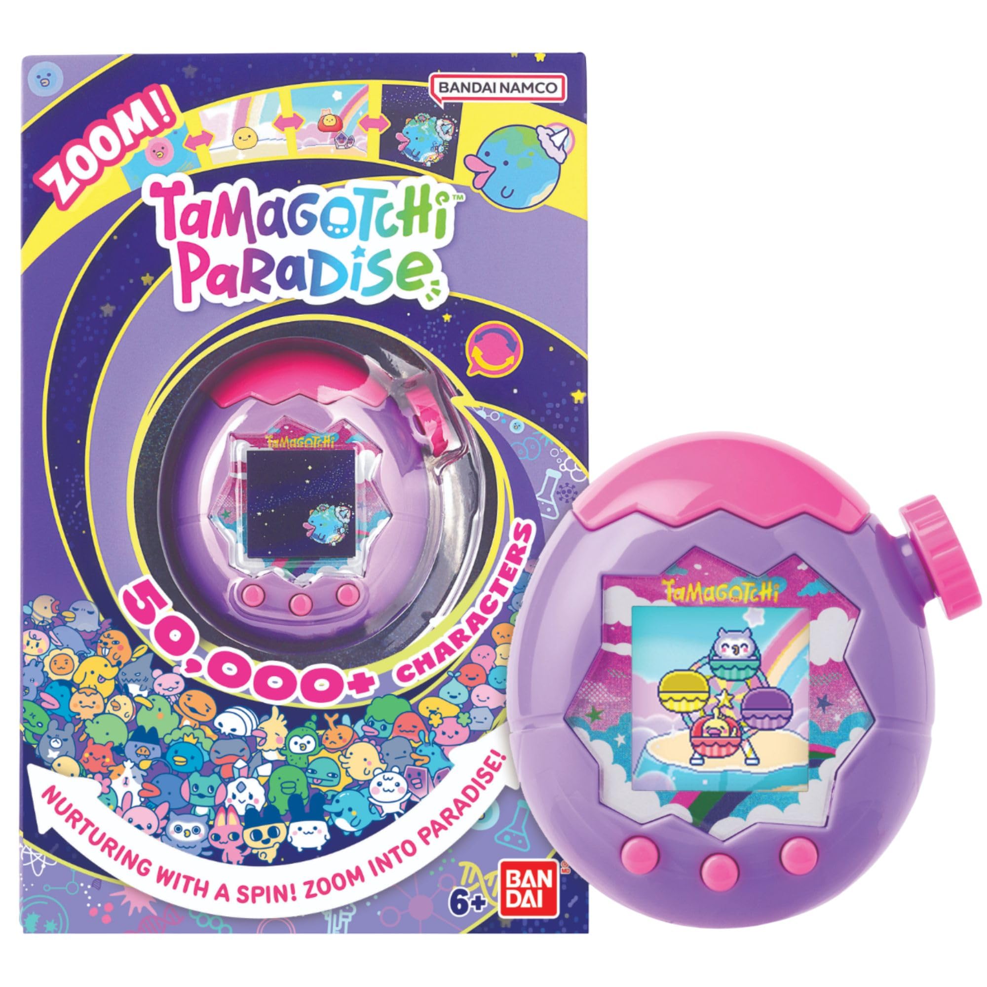 Bandai Tamagotchi Paradise Digital Pet Purple Sky Shell | Evolved Electronic Pet Toy With Zooming Worlds | Tamagotchi Paradise Virtual Pets For Kids And Adults Make Fun Gifts For Girls And Boys