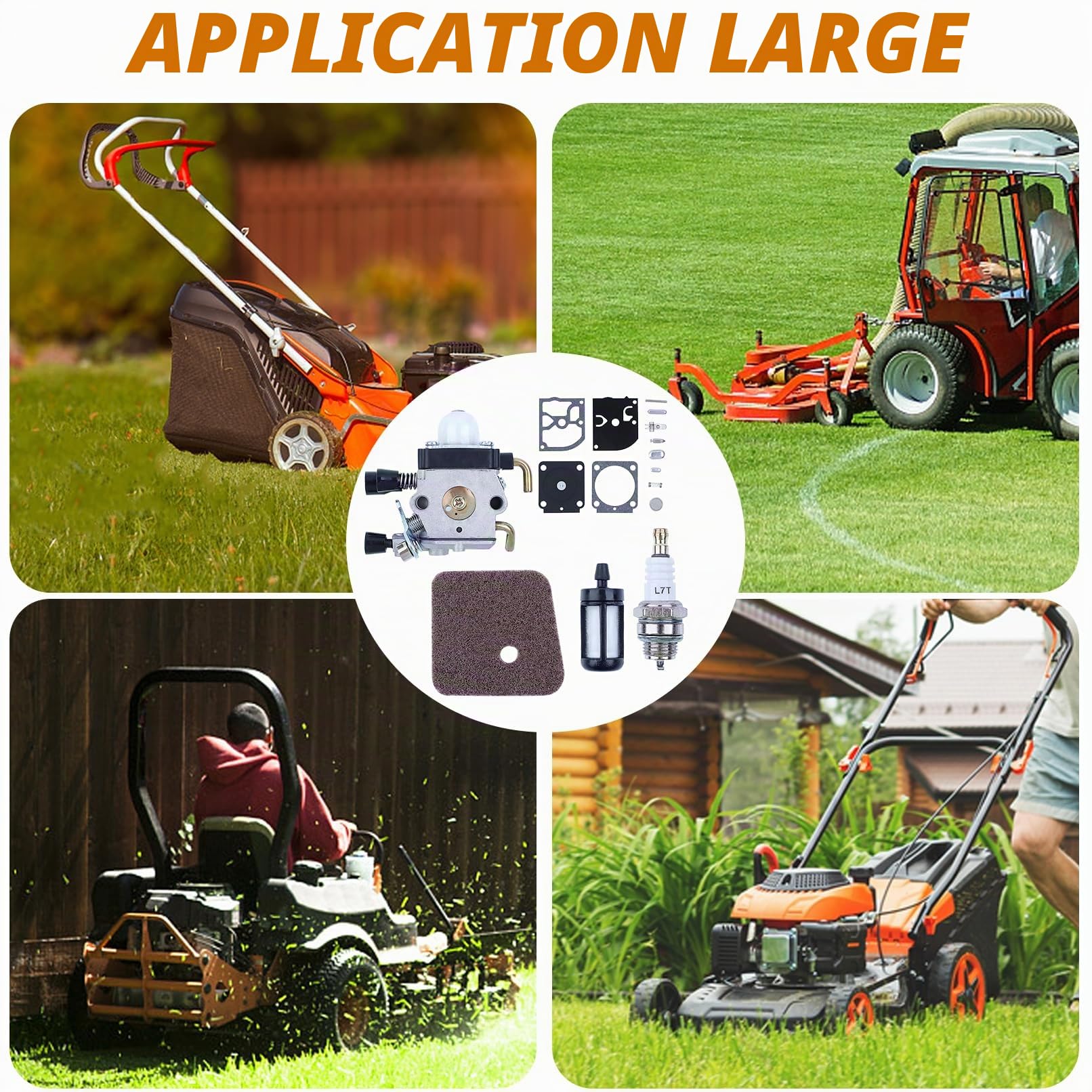 Carburateur pour Stihl HS45 FS55 FS38 HS45 Tondeuse avec pour ZAMARB-99 Kit de Réparation de Carburateur Filtre à Air L7T/BPMR7A Bougie d'Allumage MS180 Filtre à Carburant