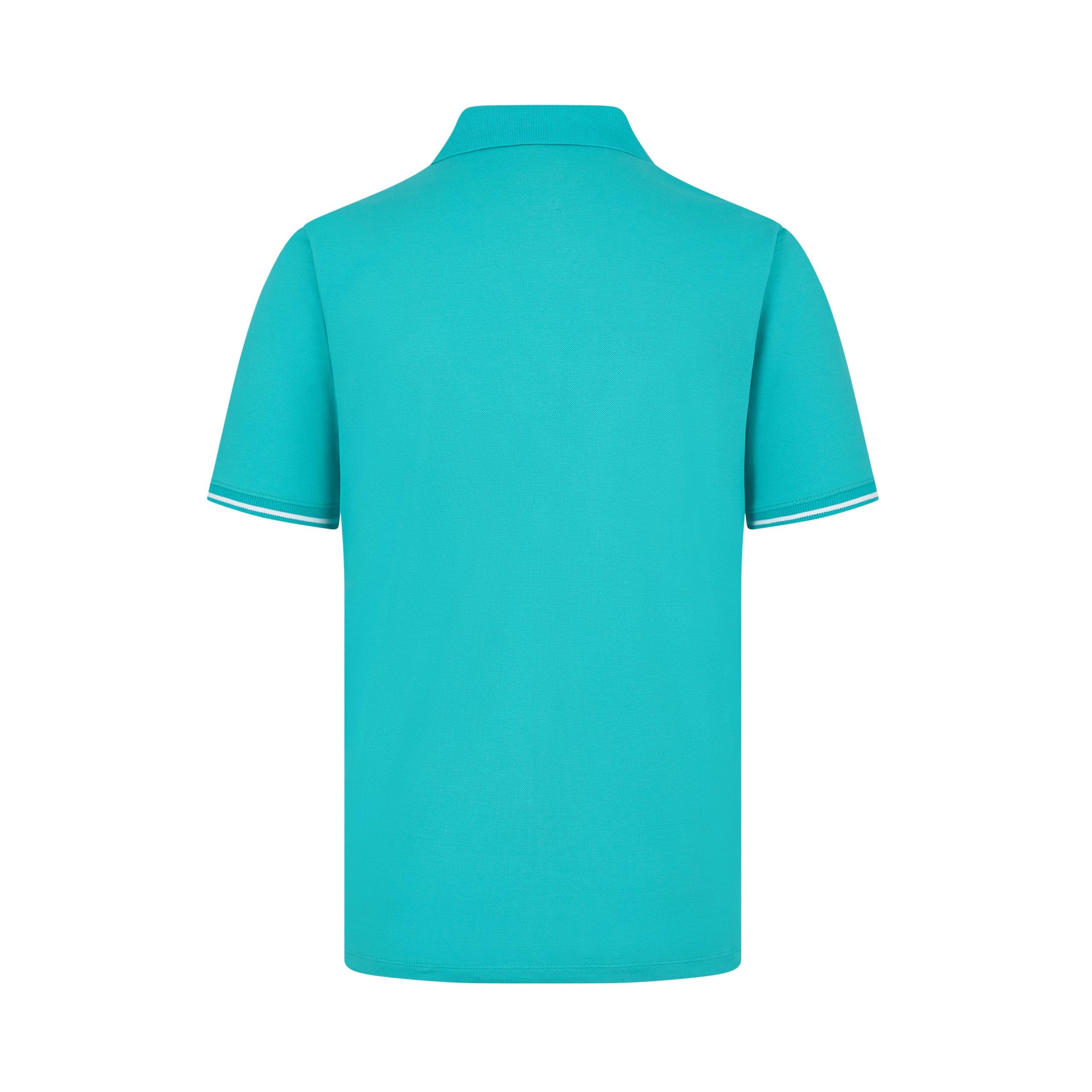 Mercedes AMG Petronas Polo F1 pour Hommes avec Logo de l'équipe en 3D - Bleu Turquoise - Taille: M