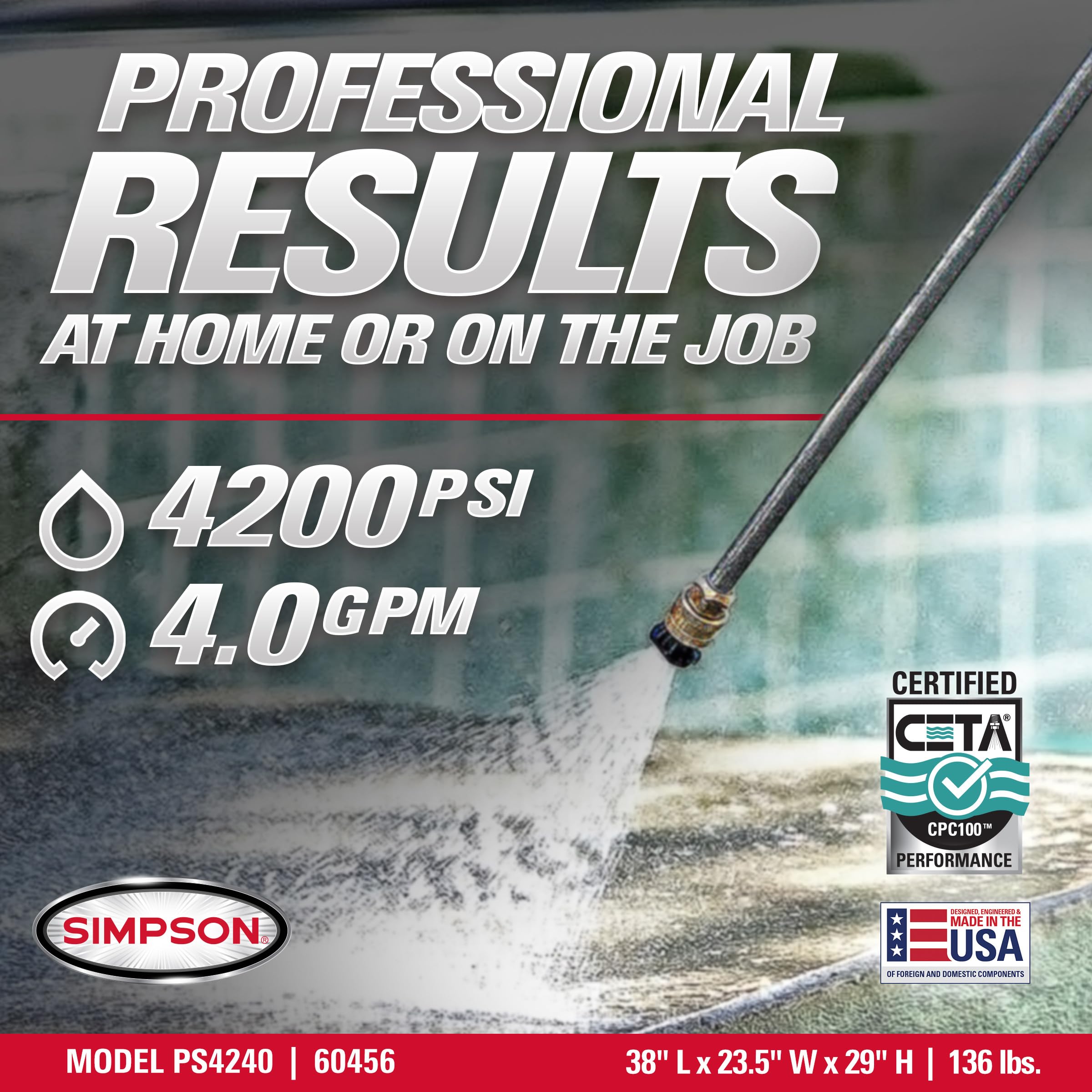 CRAFTSMAN Electric Pressure Washer, Cold Water, 2100-PSI, 1.2 GPM, Corded (CMEPW2100) thumbnail 7