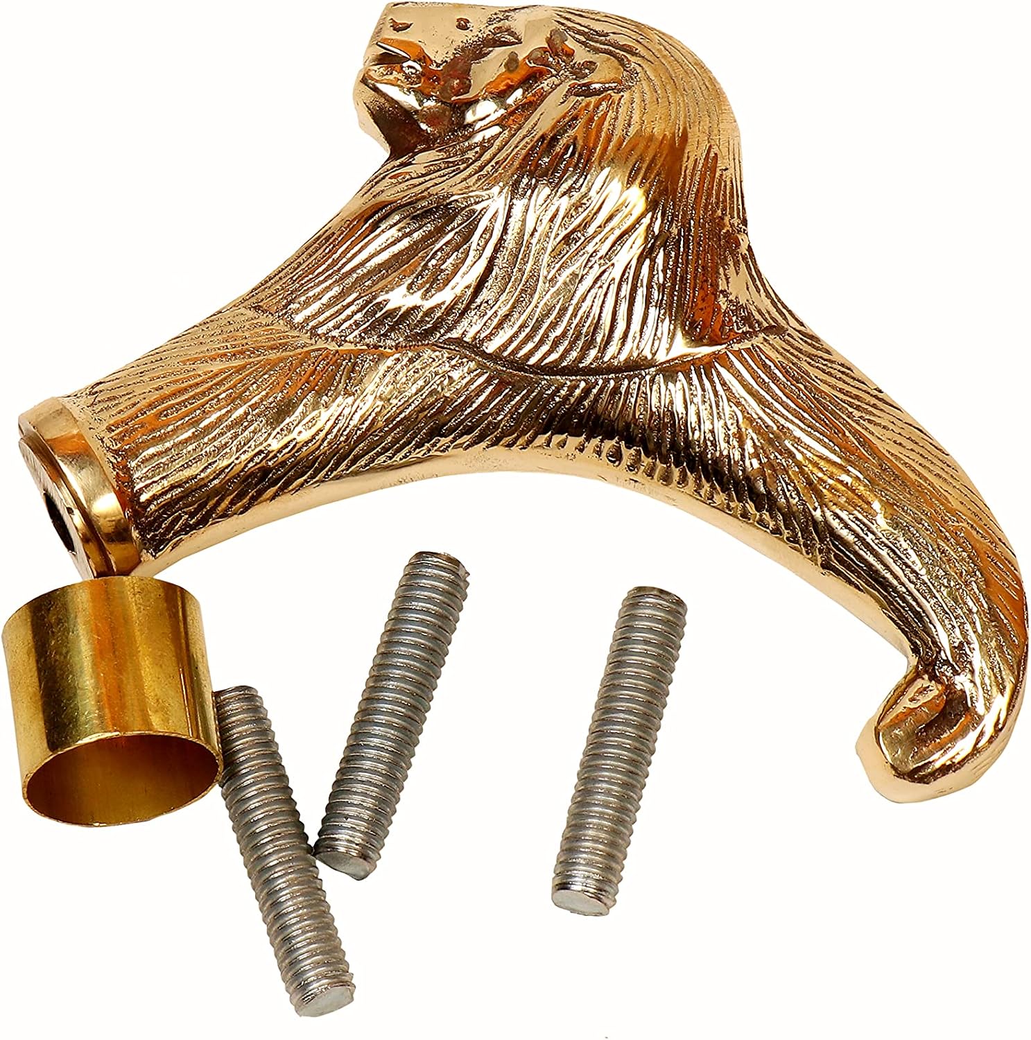 Brass Walking Stick Handle Lion Head Vintage Gift for Men