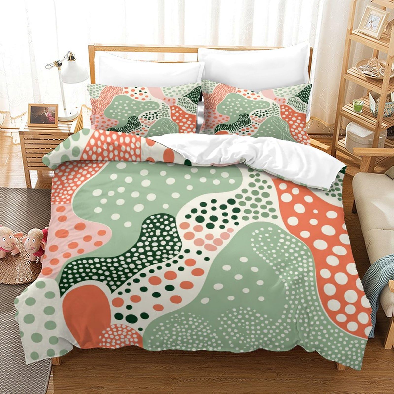 P1S9U7W5Y 3D Printed Abstract Colour Duvet Cover Set 3pcs Microfiber Colourful Bedding Set King