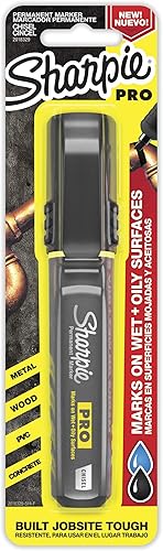 SHARPIE Marcador permanente profesional, mediano, punta de cincel, marcador negro (2018329)