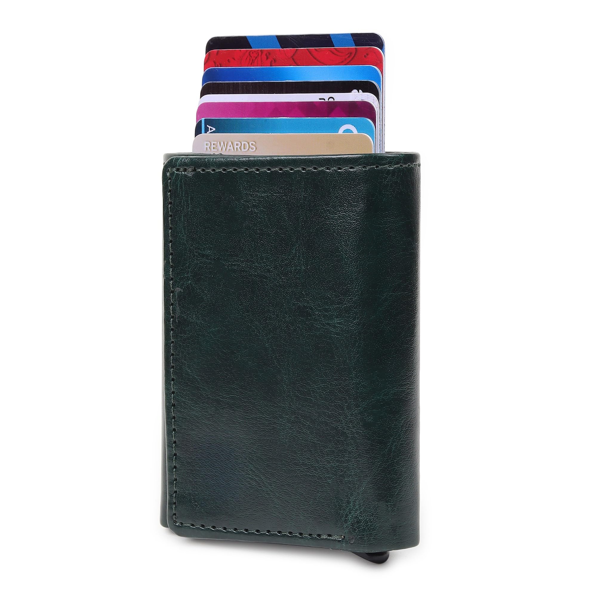 Highlark® Luxury Leather Pop-Up Card Holder for Men & Women | RFID Blocking Classic & Minimalist Design | Slim Card Holder Wallet with Quick Access-image-27