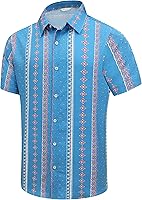 Vista 61 de SheLucki - Camisa hawaiana para hombre, unisex, de manga corta, con botones, para la playa y el verano, ropa casual estampada con sombra de palmas