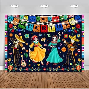 Amazon.com : Mocsicka Day of The Dead Backdrop Mexican Dia DE Los ...