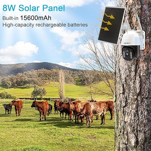 Miniatura 4 de GENBOLT Cámara de seguridad solar celular 4G LTE inalámbrica para exteriores, 8W 15600mAh cámara de vigilancia con batería sin WiFi, sistema de