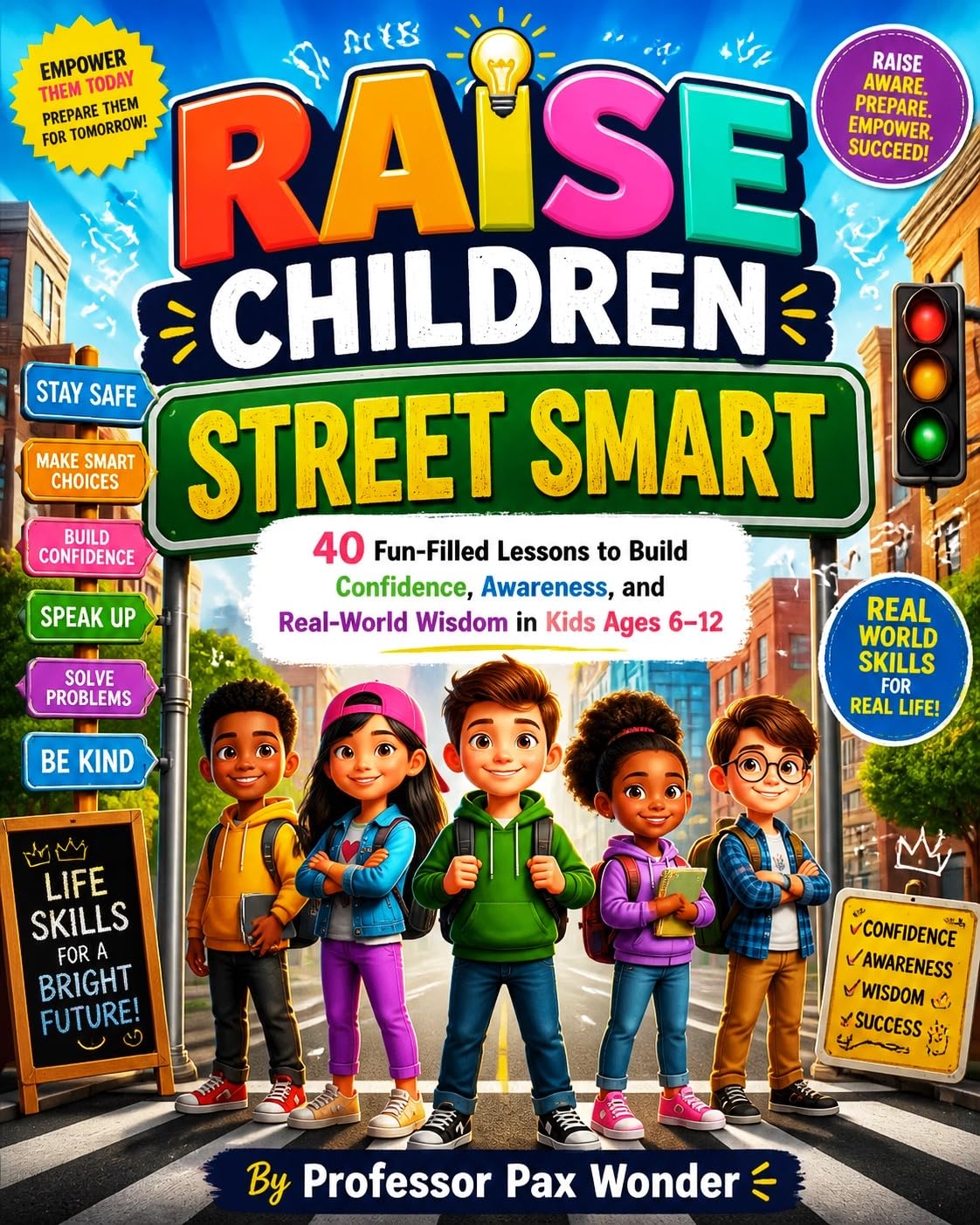 Raise Children Street Smart: 40 Fun-Filled Lessons to Build Confidence, Awareness, and Real-World Wisdom in Kids Ages 6–12 (street-smart books for children Book 1)