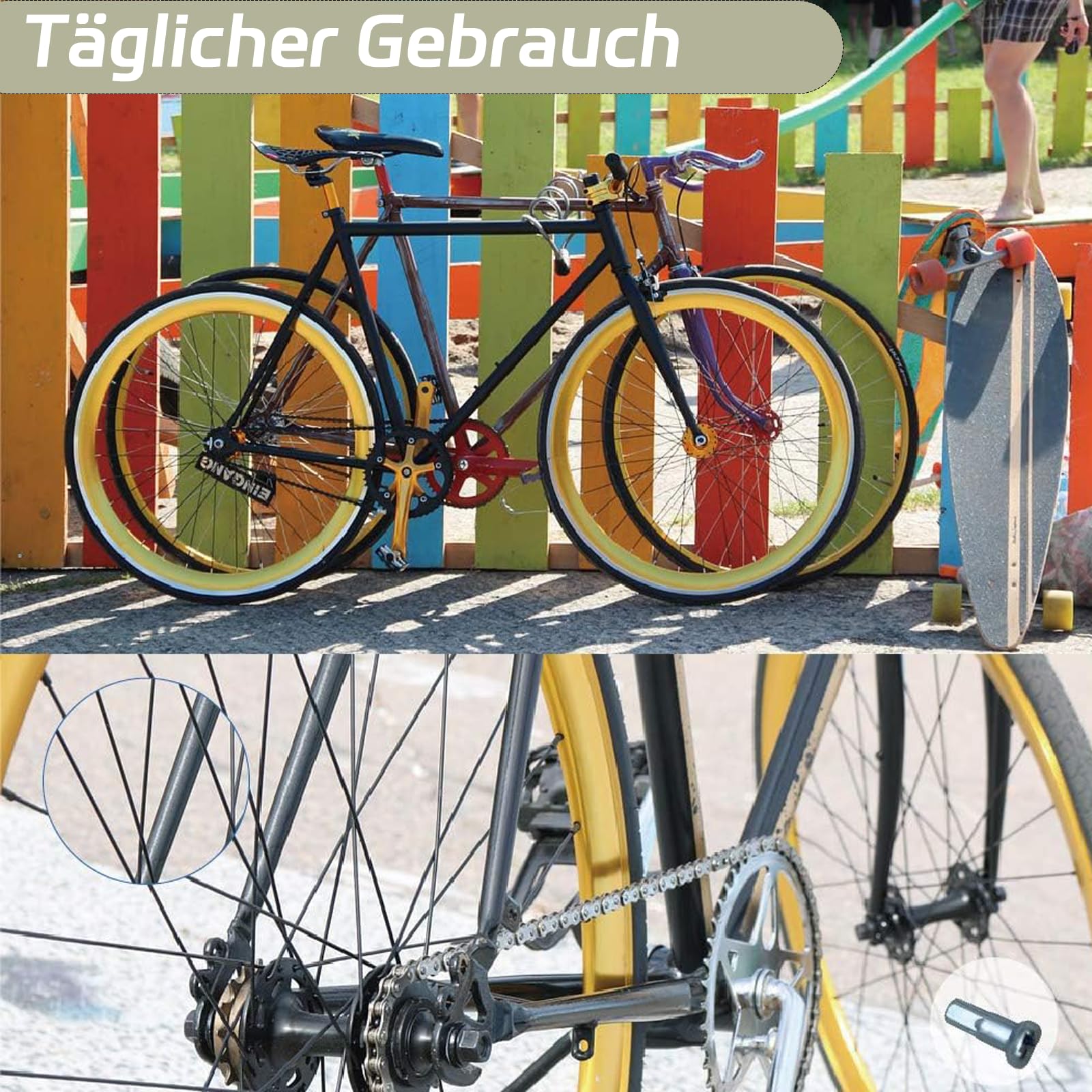 40 sztuk szprych rowerowych ze szprychami rowerowymi, średnica 2 mm, stal nierdzewna, szprychy 14 G/K, do szprych rowerów MTB, rowerów miejskich, downhill i e-bike – srebrne