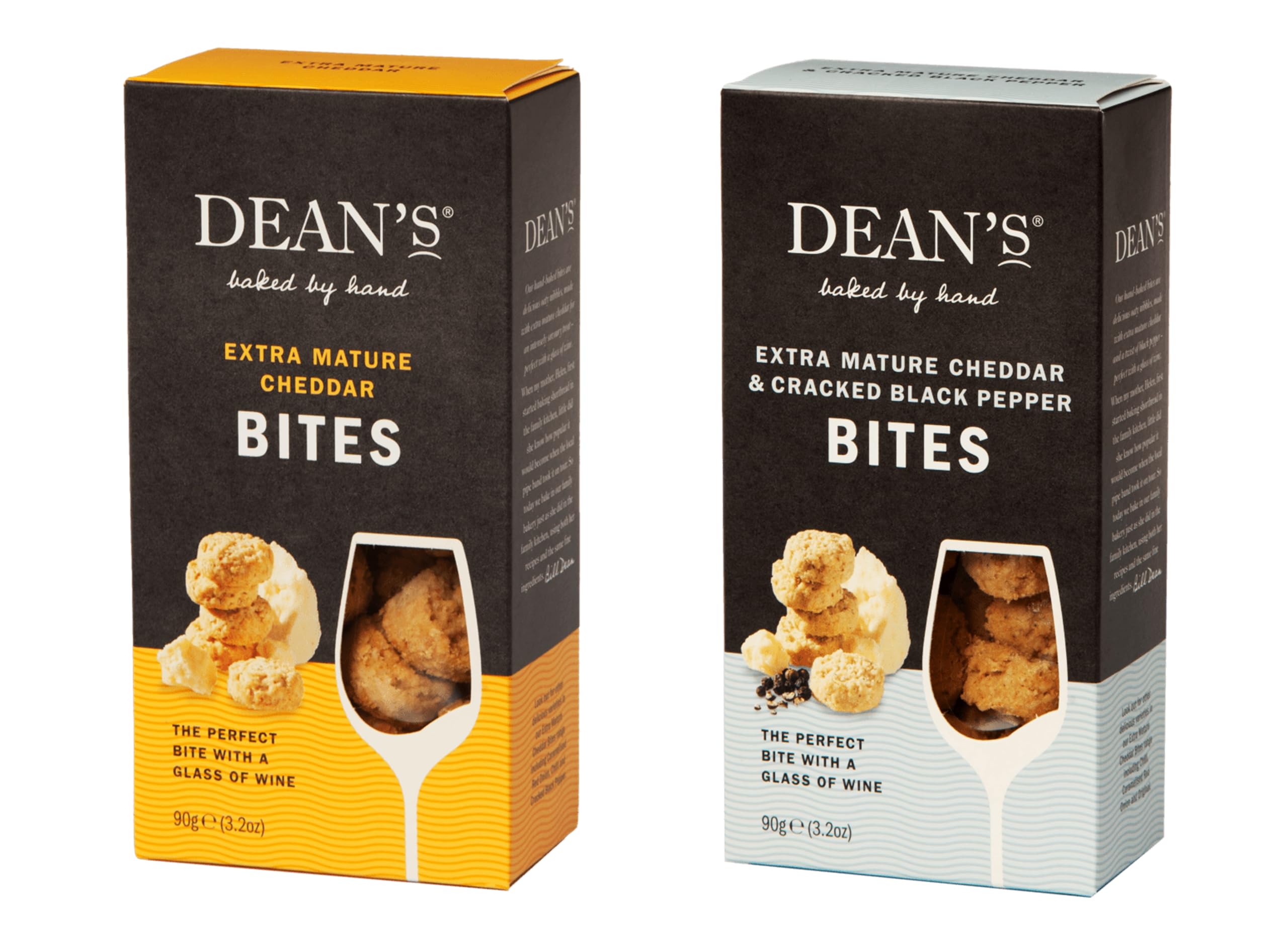 Dean's Cheese Bites Flavoured with Extra Mature Cheddar and Cracked Black Pepper - Cheese Biscuits - 2 x 90g