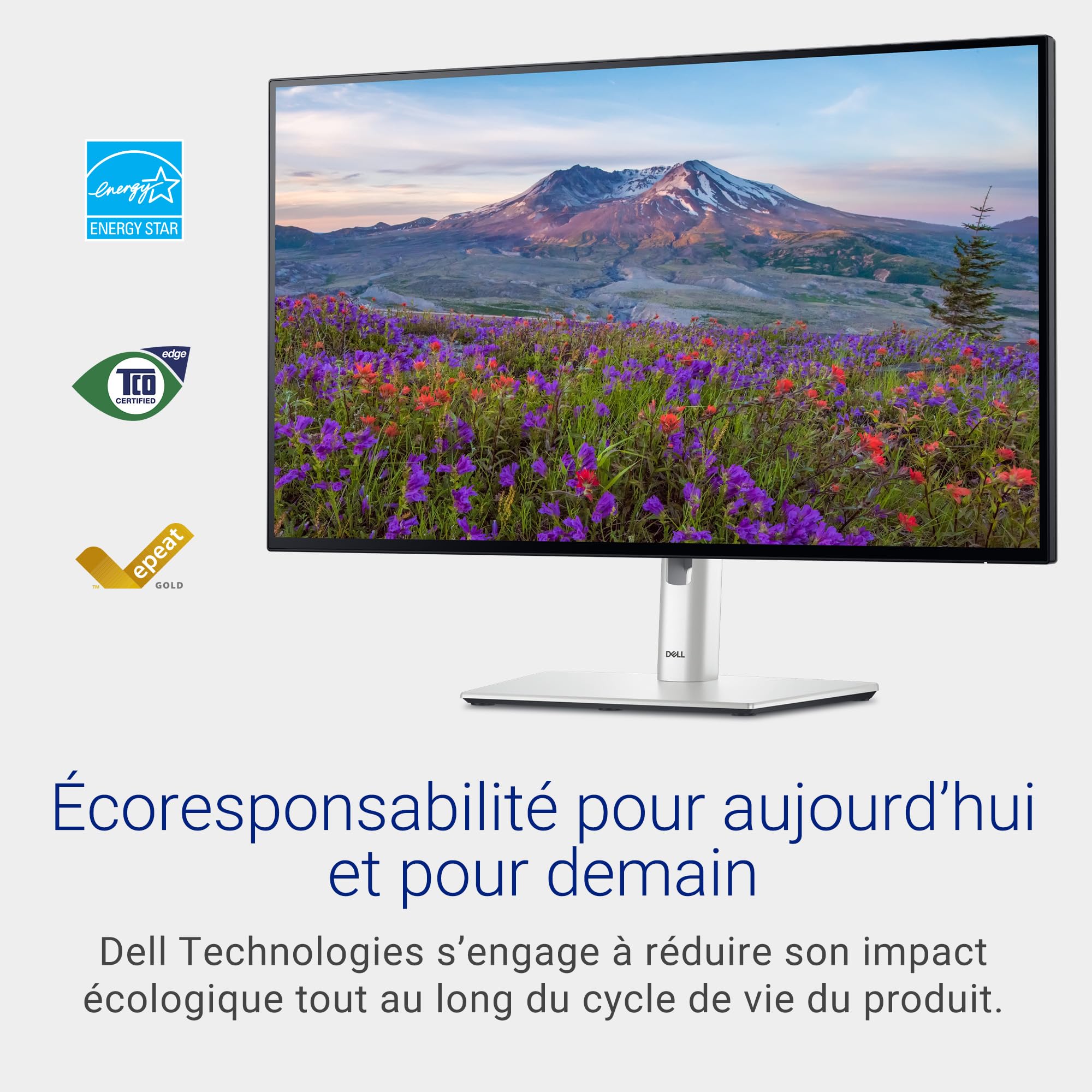 Dell U2724D UltraSharp 27" QHD (2560x1440) Écran PC, 120Hz, IPS Black, 5ms, 98% DCI-P3, 2X USB-C, 2X DisplayPort, HDMI, 3X USB, Garantie 3 Ans, Argent
