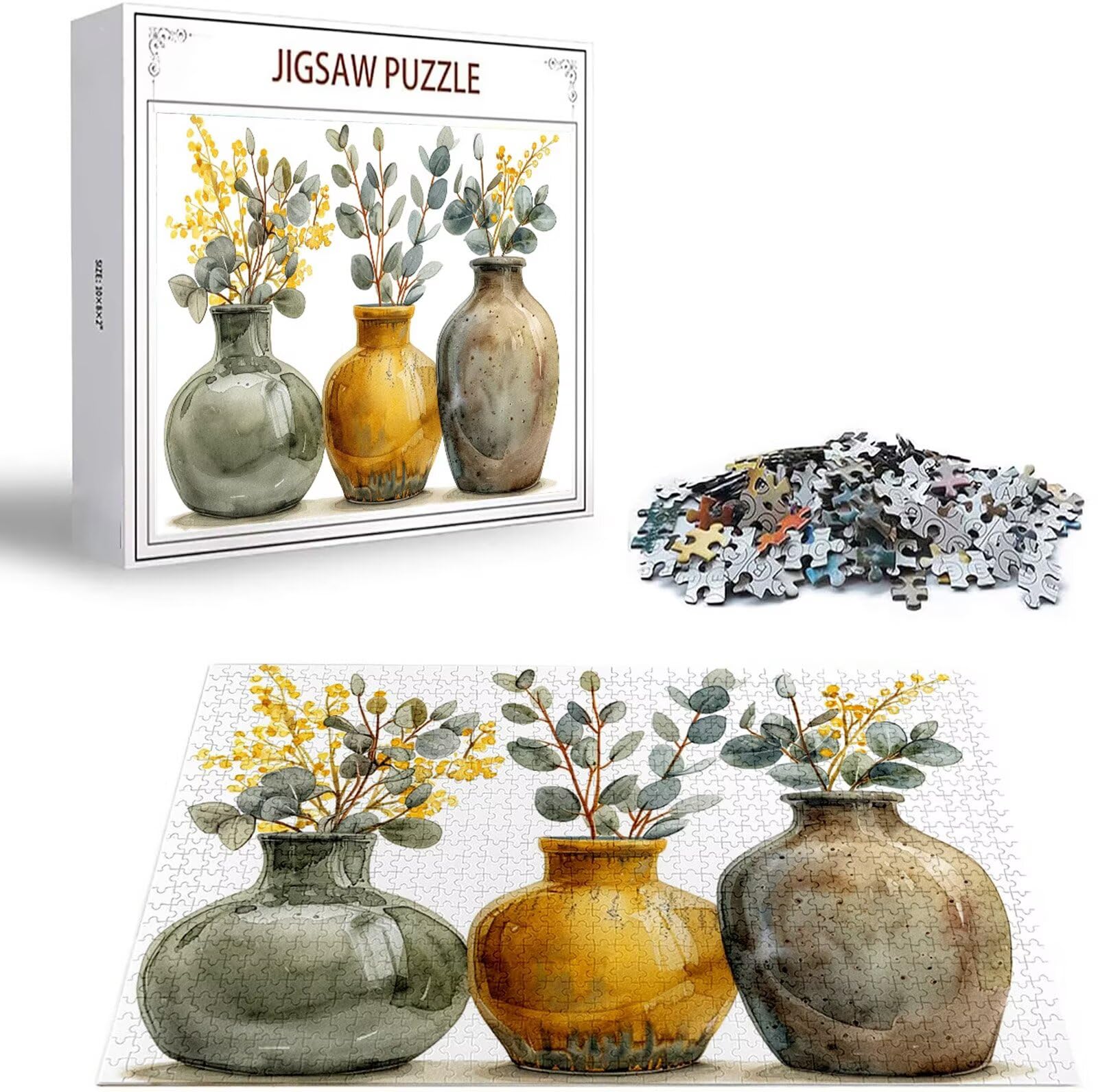 Puzzle 2000 Teile Anlage Puzzle Erwachsene, Holzpuzzle für Erwachsene und Teenager, Klassische Puzzles Vase Jigsaw Puzzles, DIY Groß Puzzelmatten 100x70cm, Wand Dekor oder Weihnachten Geschenk H-3056