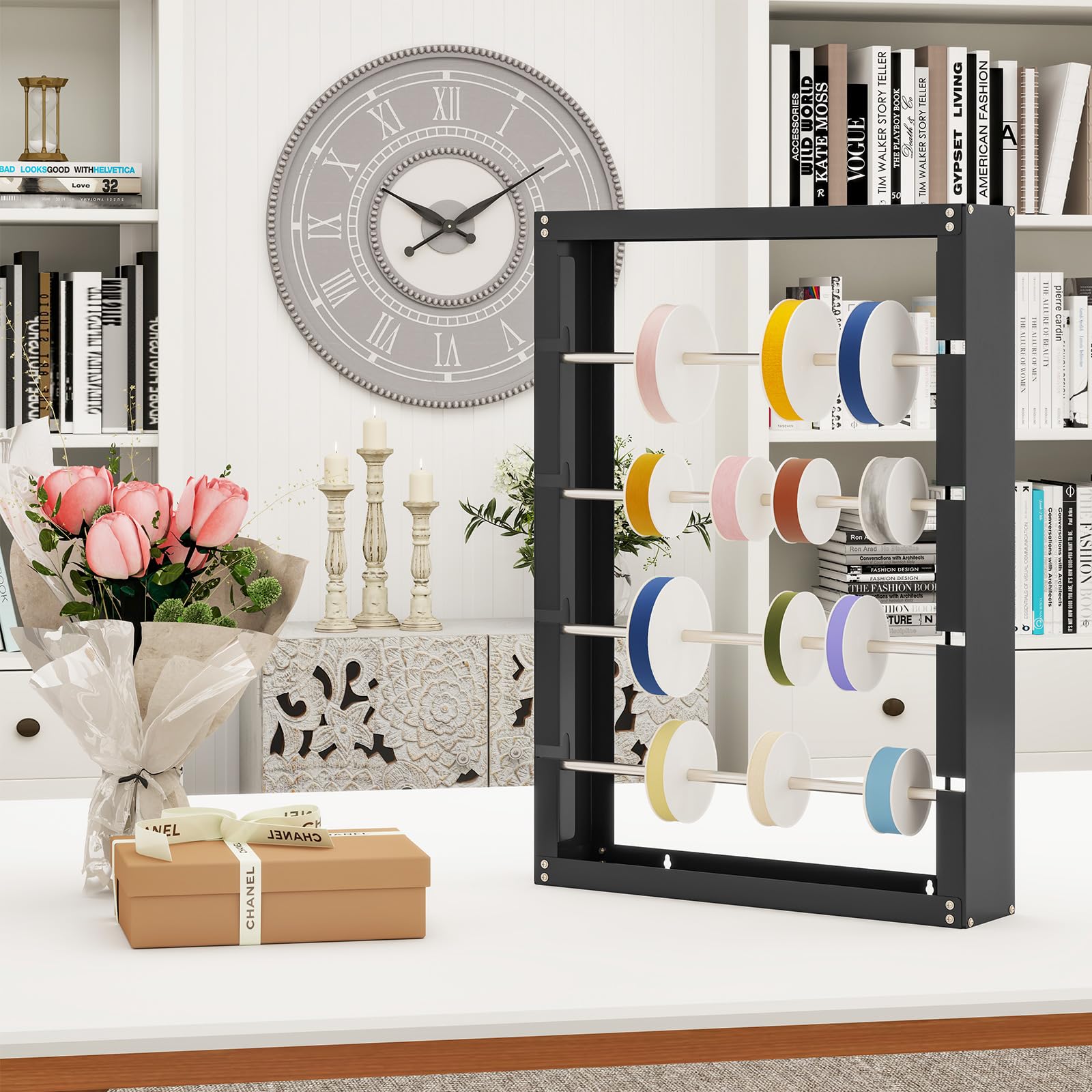 Wire Spool Rack Wall Mounted 4 Detachable Rods for Electrical Industrial Use image 9