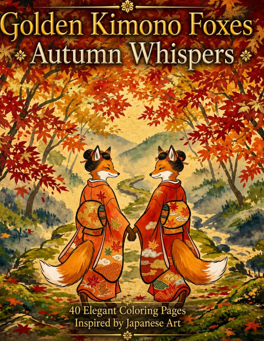 Golden Kimono Foxes: Autumn Whispers