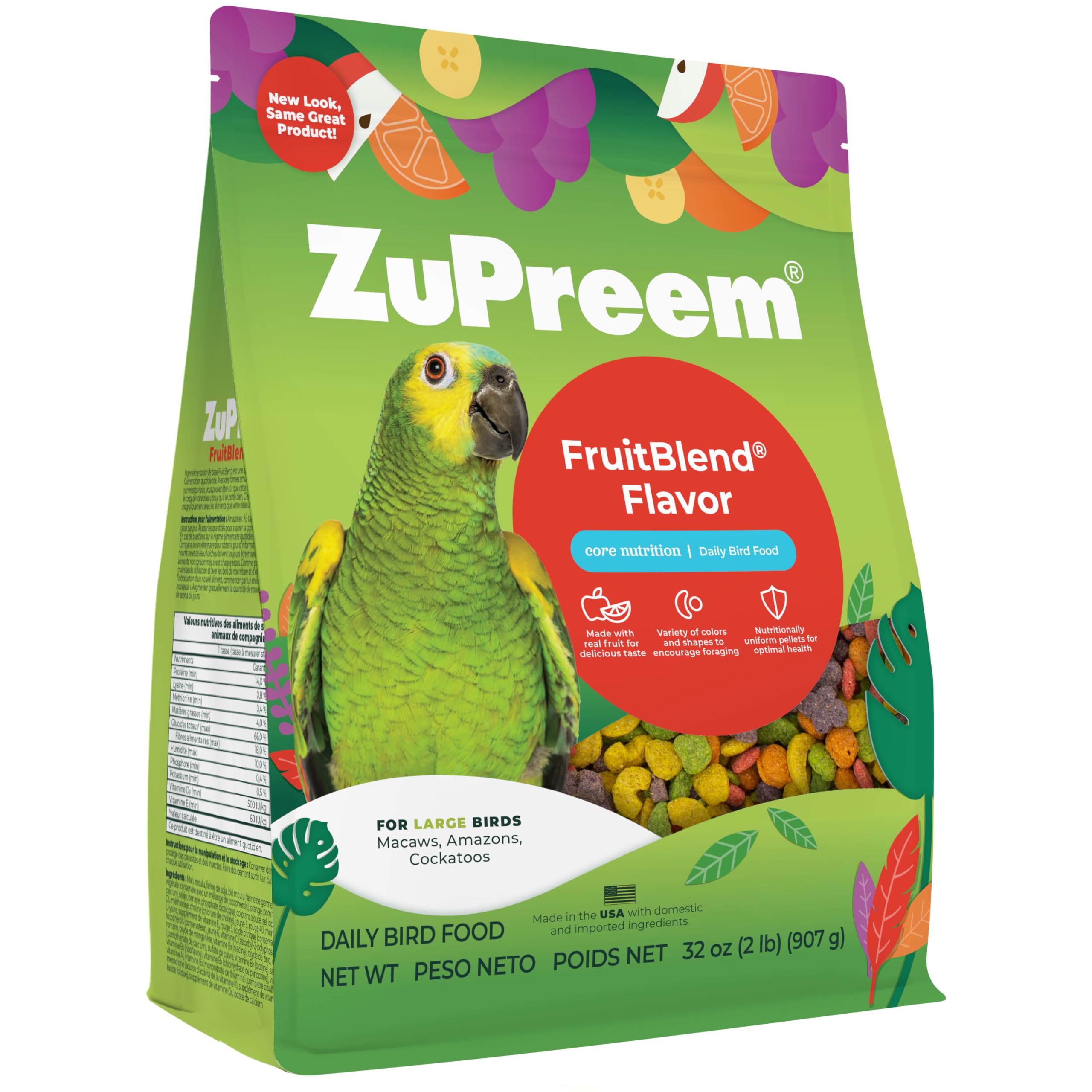 ZuPreem Fruitblend Flavor With Natural Flavors Avian Diets Large Bird Food (907 Gram, Adult)-picture-47