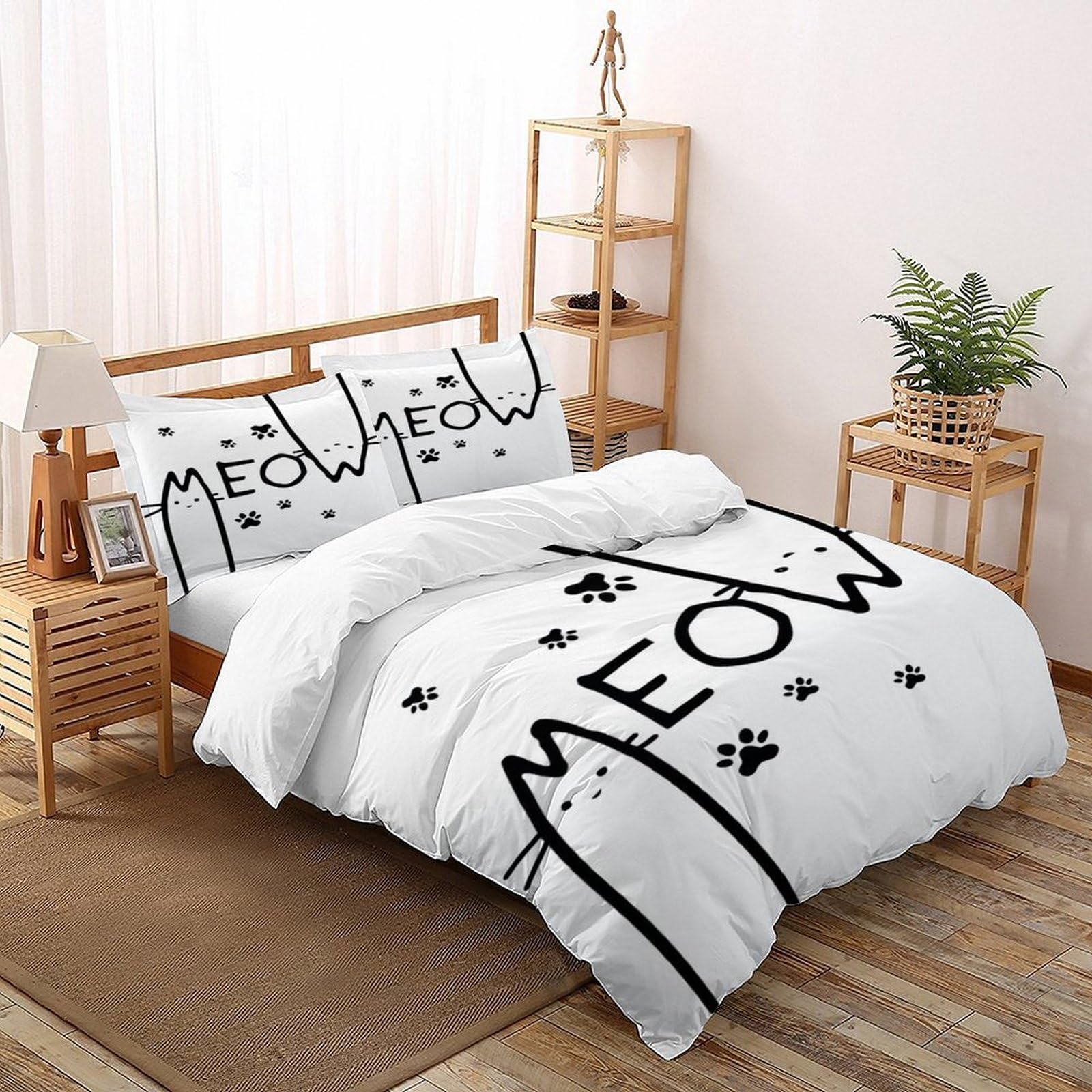 Housse de couette lit 260x220cm zippée pour changer votre literie facilement sans effort