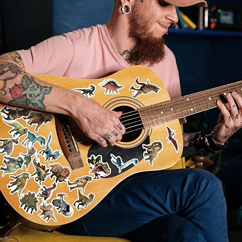 Miniatura 6 de Calcomanías de dinosaurio, 100 unidades, calcomanías de vinilo realistas impermeables para niños, adolescentes, niños, niñas, botellas de agua,