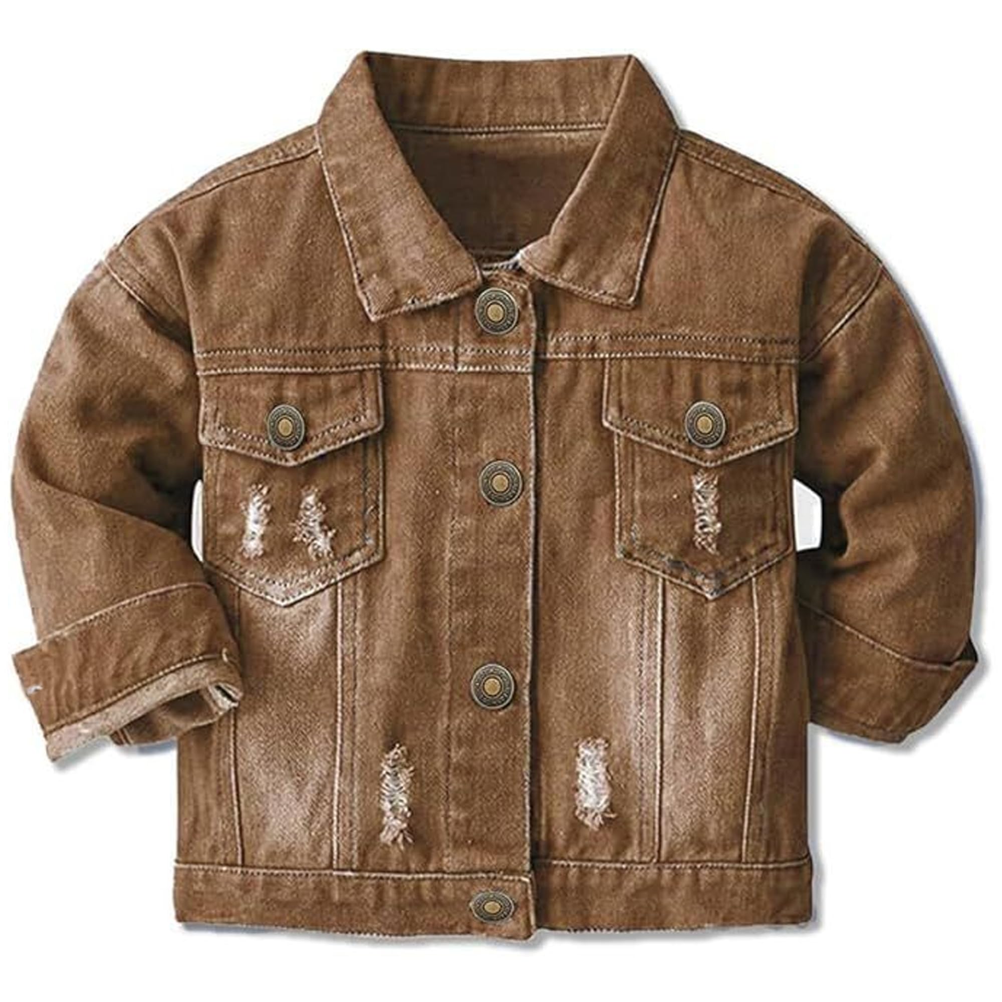 Cromoncent Toddler Jean Jacket for Girls and Boys Long Sleeve Denim Jacket