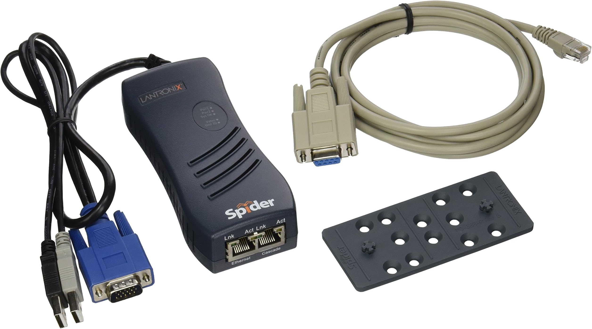 LANTRONIX SecureLinx Spider SLS200 1 Port Remote KVM-over-IP with USB connector and 21 inch VGA cable