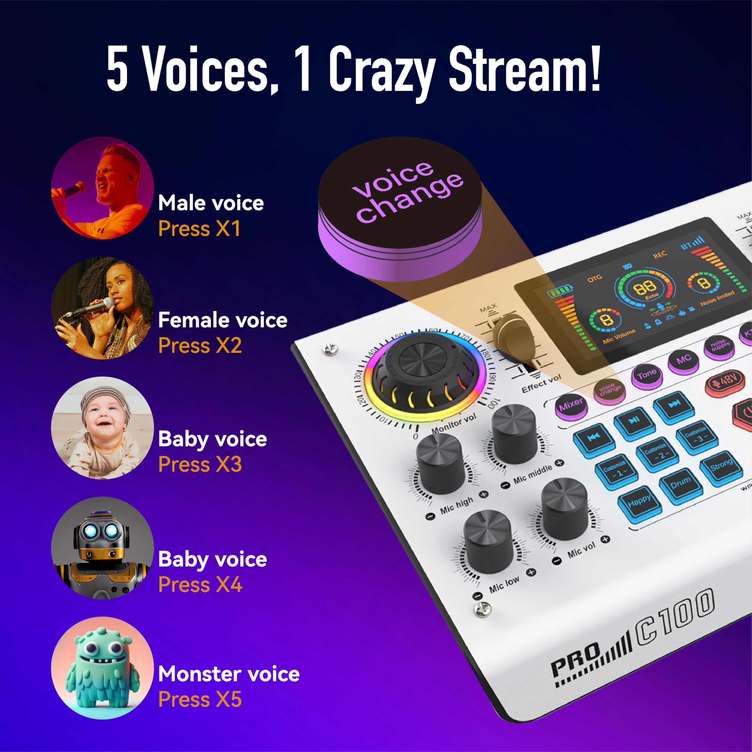 Amazon.com: HICALL C100 PRO - P15 Mixing Console Sound Card