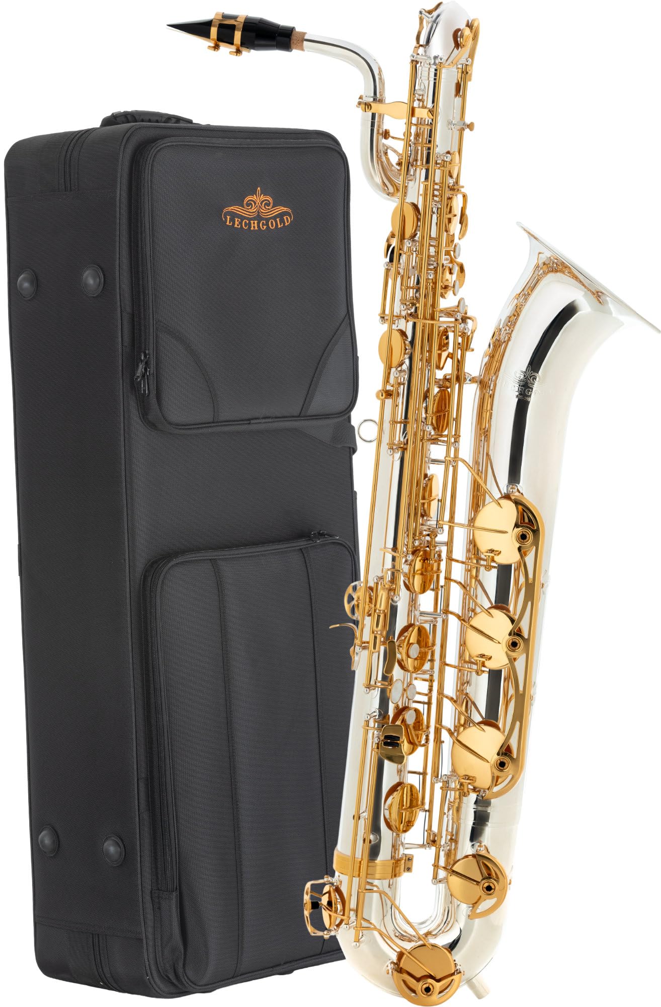 LBS-25S Baritonsax Versilbert, Lechgold Baritonsaxophon, Mundstück