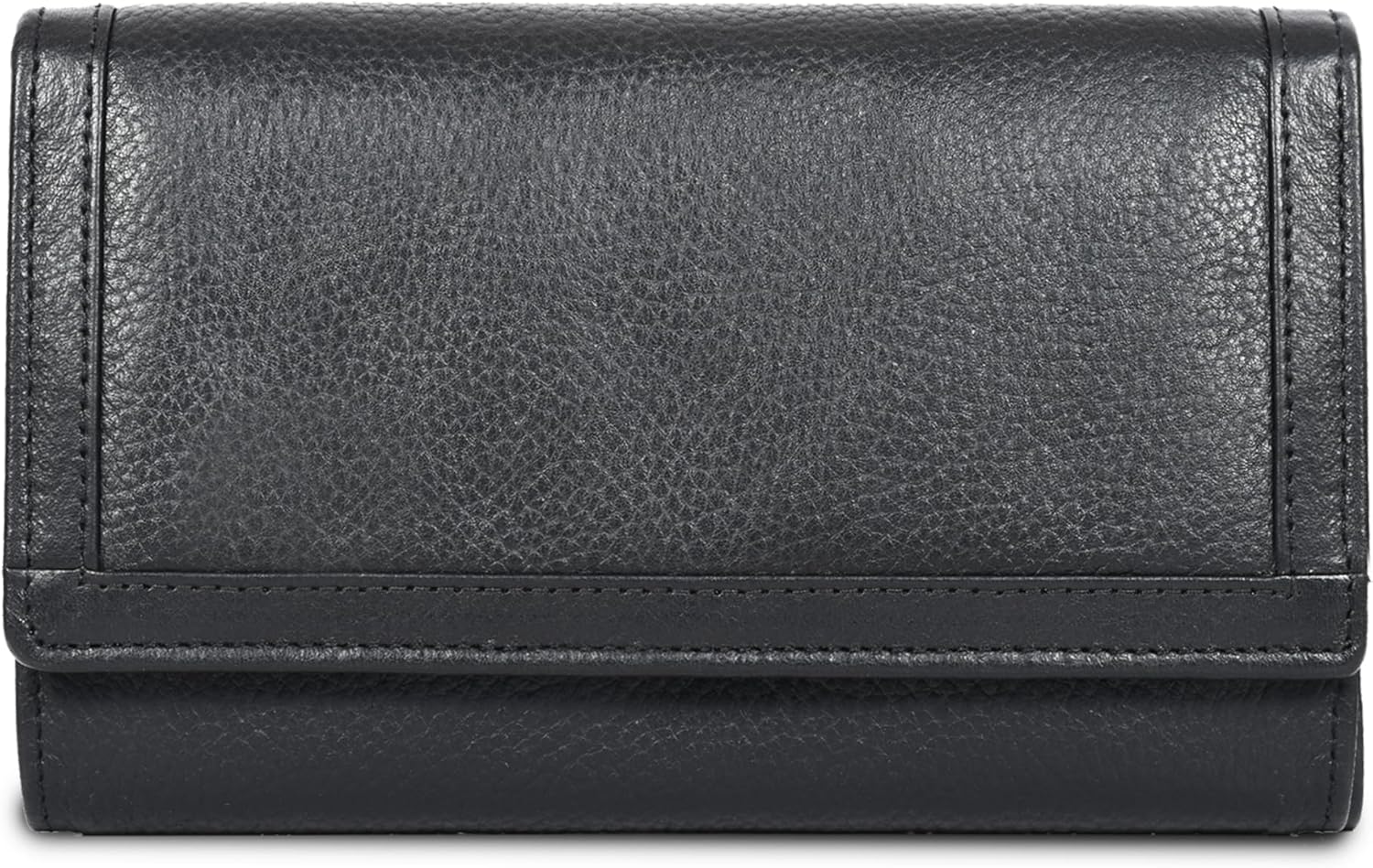 VALENCHI Women's Leather Wallet - RFID Blocking Wallet - Ladies Clutch Hand Purse With Card Holder Slots (Black Nappa LW06)