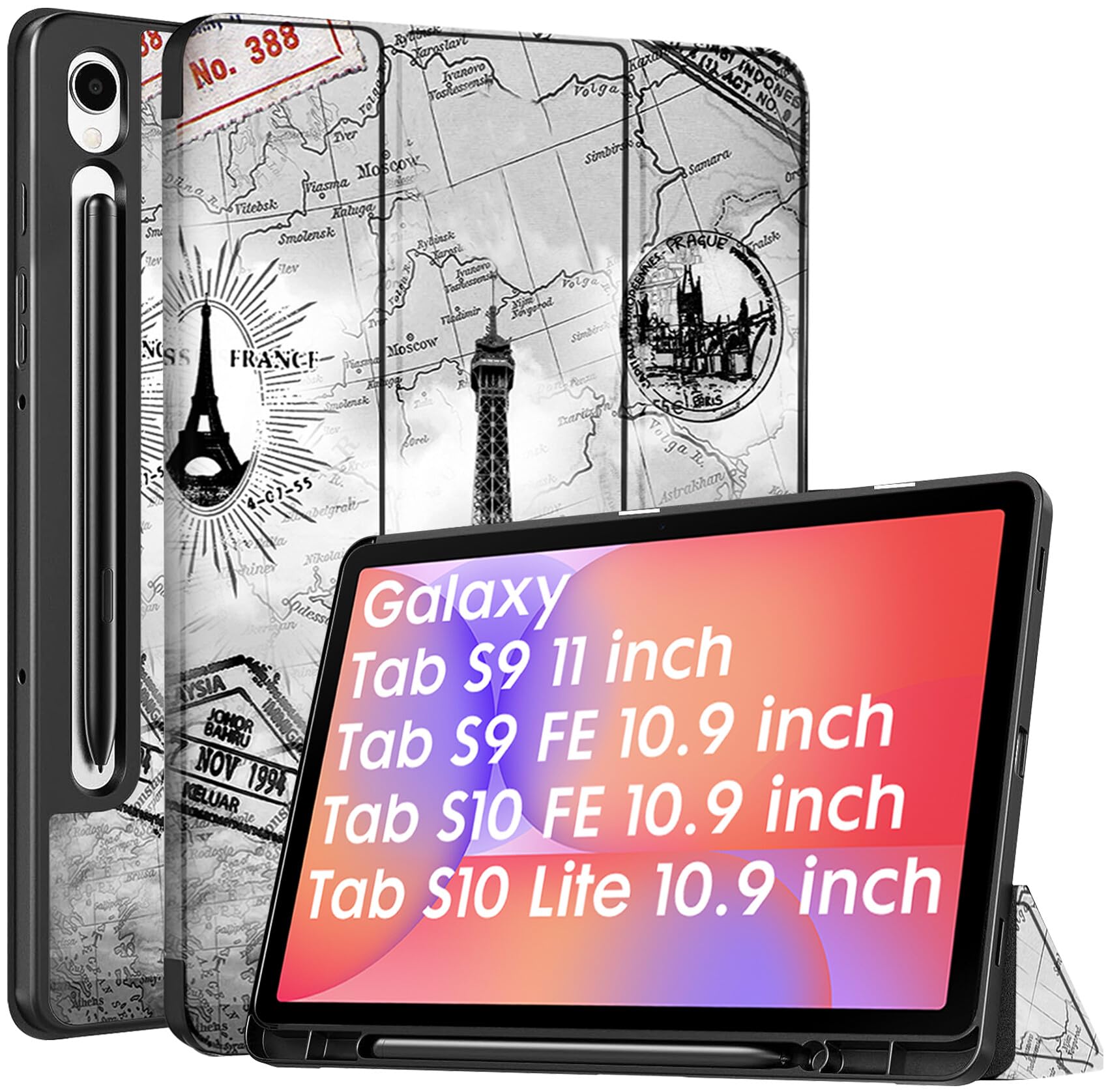 Robustrion Cover for Samsung Galaxy Tab S10 Lite 10.9" / Tab S9 FE/Tab S10 FE/Tab S9 11" with [S Pen Holder], Flip Case for Samsung Tab S10 Lite /S10/S9 FE Tablet Cover [Auto Sleep Wake] - Black — Amazon image 20