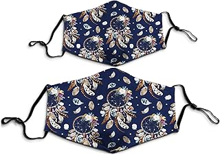 1PCS Native American Dream Catcher with Bird Feathers 3D Mask Tribal Reusable Face Balaclava Bandana for Men Women