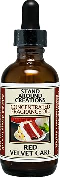 Concentrated Fragrance Oil - Red Velvet Cake - A Decadent Blend of Chocolate Cake w/Sweet Cream Cheese Frosting. Infused w/Essential Oil. 2 fl.oz.