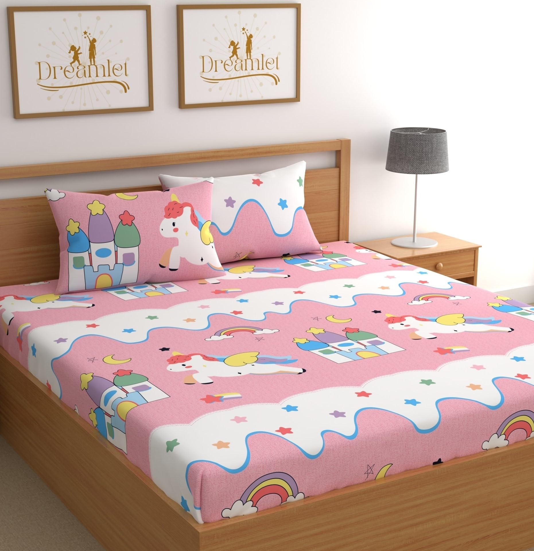 DREAMLET Prime Collections 180TC Pure Cotton Breathable Supersoft Wrinkelfree Double Flat Bedsheet with 2 King Size Pillow Covers (Baby Pink, Flat) (B0D3XL1VPG) Amazon Price History, Amazon Price Tracker