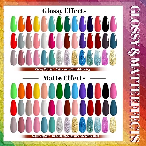 Miniatura 3 de JEWHITENY Kit de 45 uñas de gel con 42 colores verde, azul, rojo y rosa, colección de regalos para mujeres
