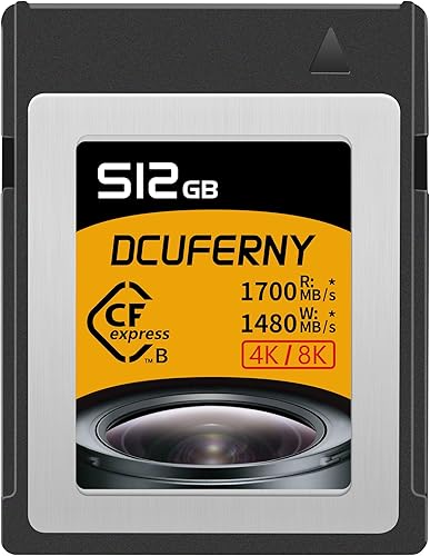 Tarjeta de memoria 512G CFexpress tipo B, hasta 1700 MBs de lectura, 1480 MBs, grabación de video sin procesar 4K8K para transferencia expresa y