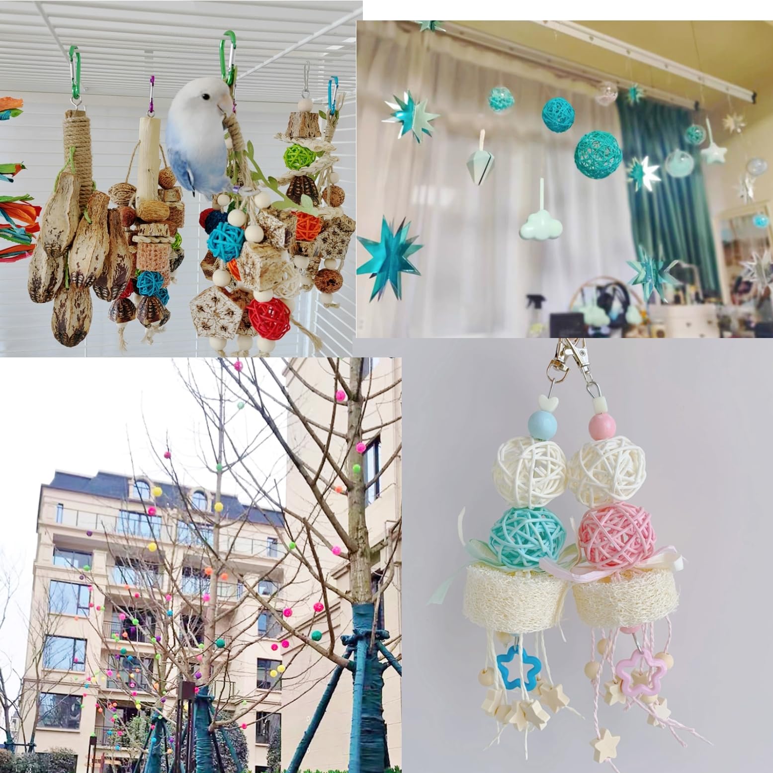 30 Stück Rattankugeln 3cm - Bunte Deko Kugeln Für Vögel & DIY Bastelprojekte