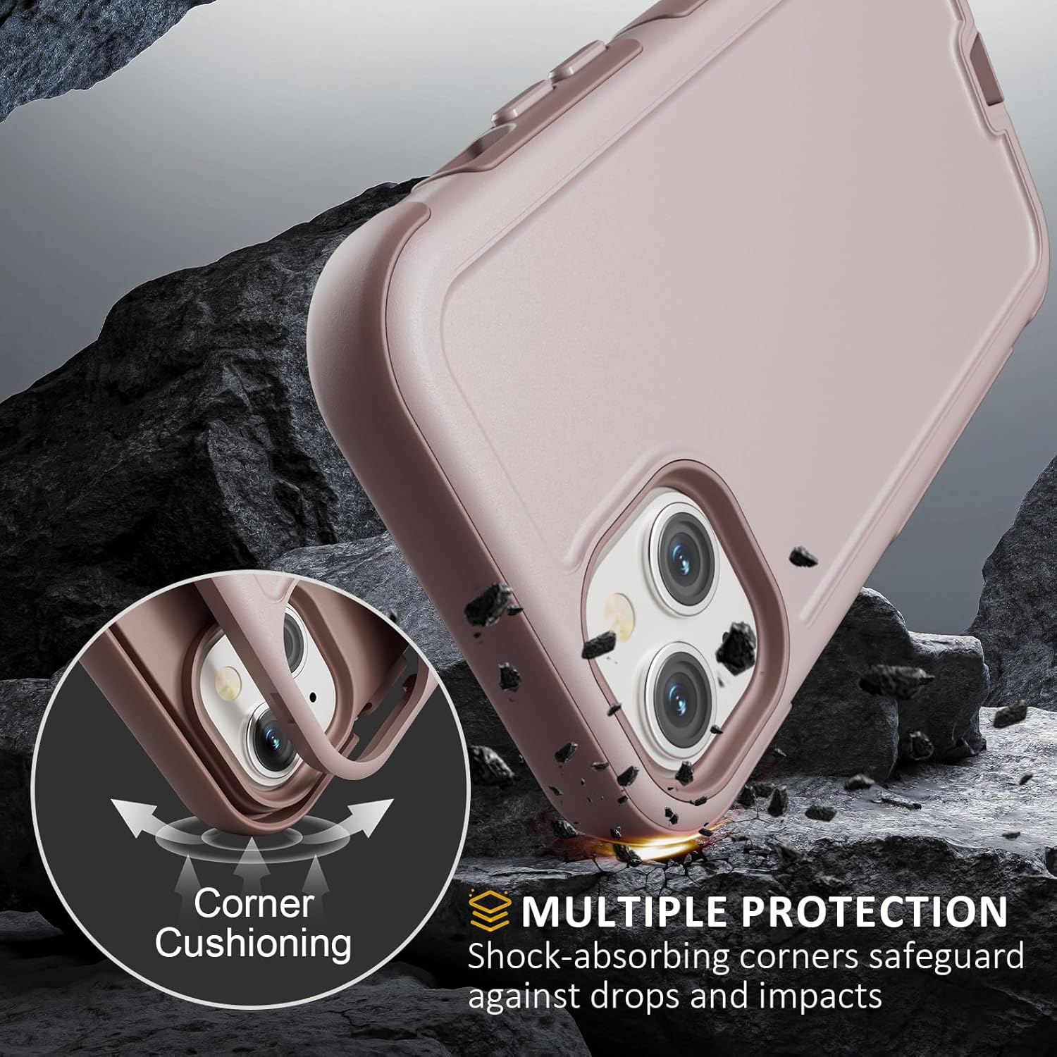 Follaroma for iPhone 14 Plus Case, Compatible with MagSafe, Heavy Duty Shockproof Protective Phone Case, Anti-Drop Protection, Dual Layer Magnetic Phone Cover for iPhone 14 Plus, 6.7", Brown Pink