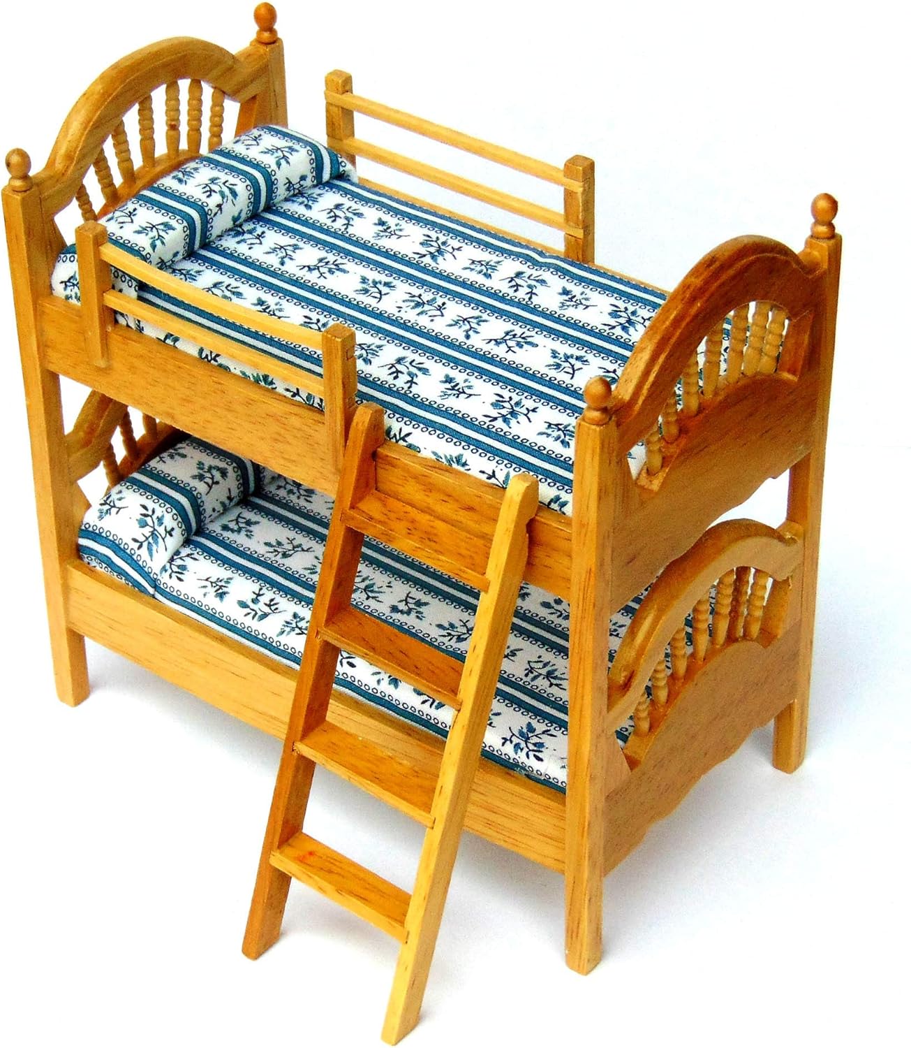 Tumdee Miniatures Dolls House Pine Finish Bunk Beds and Ladder 886